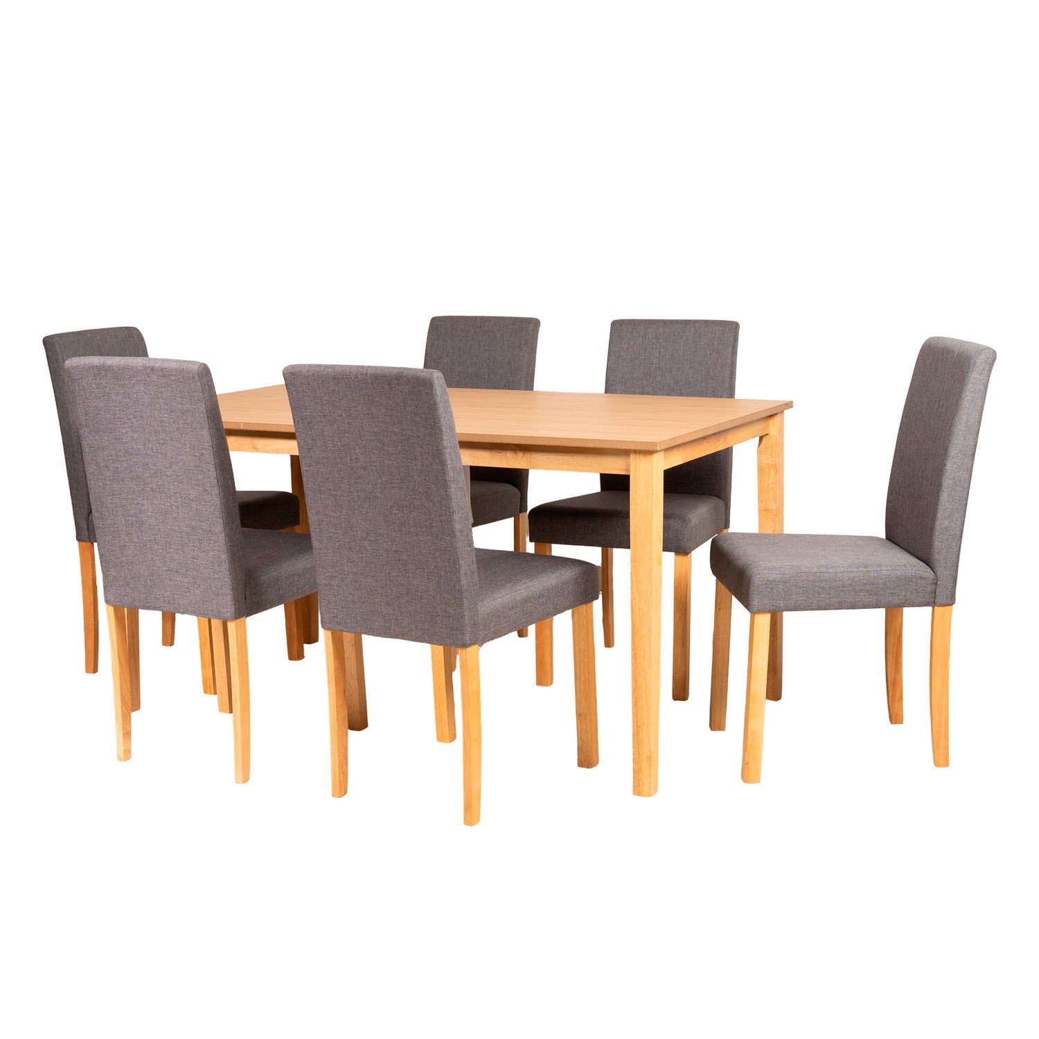Comedor 6 Puestos Axel Gris Plata, Natural