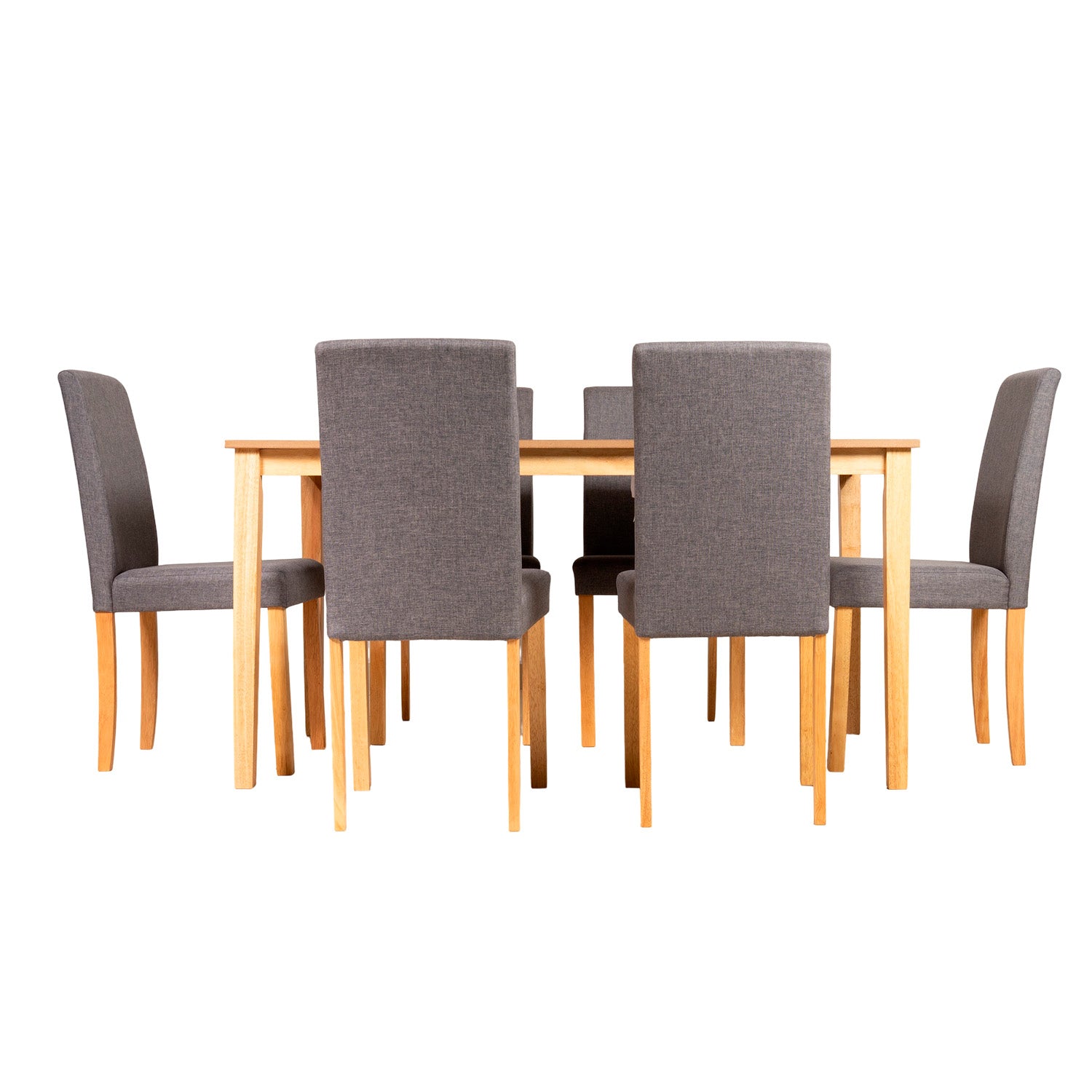 Comedor 6 Puestos Axel Gris Plata, Natural