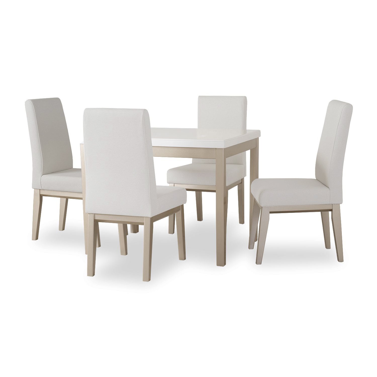 Comedor 4 Puestos Walcot Velvet Suprema Sand, Champaña 4 Sillas