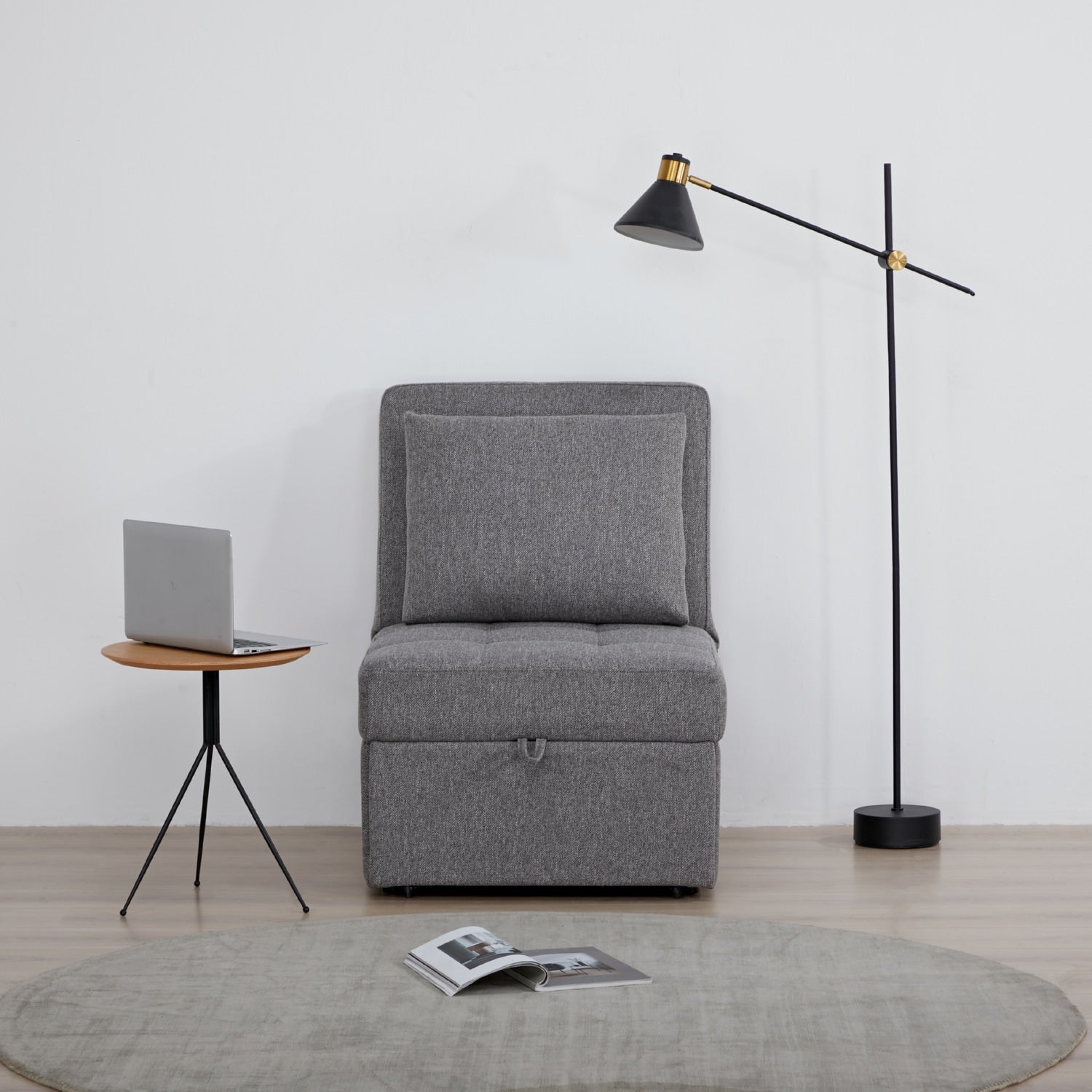 Sofá Cama Twin Portela Lino Gris