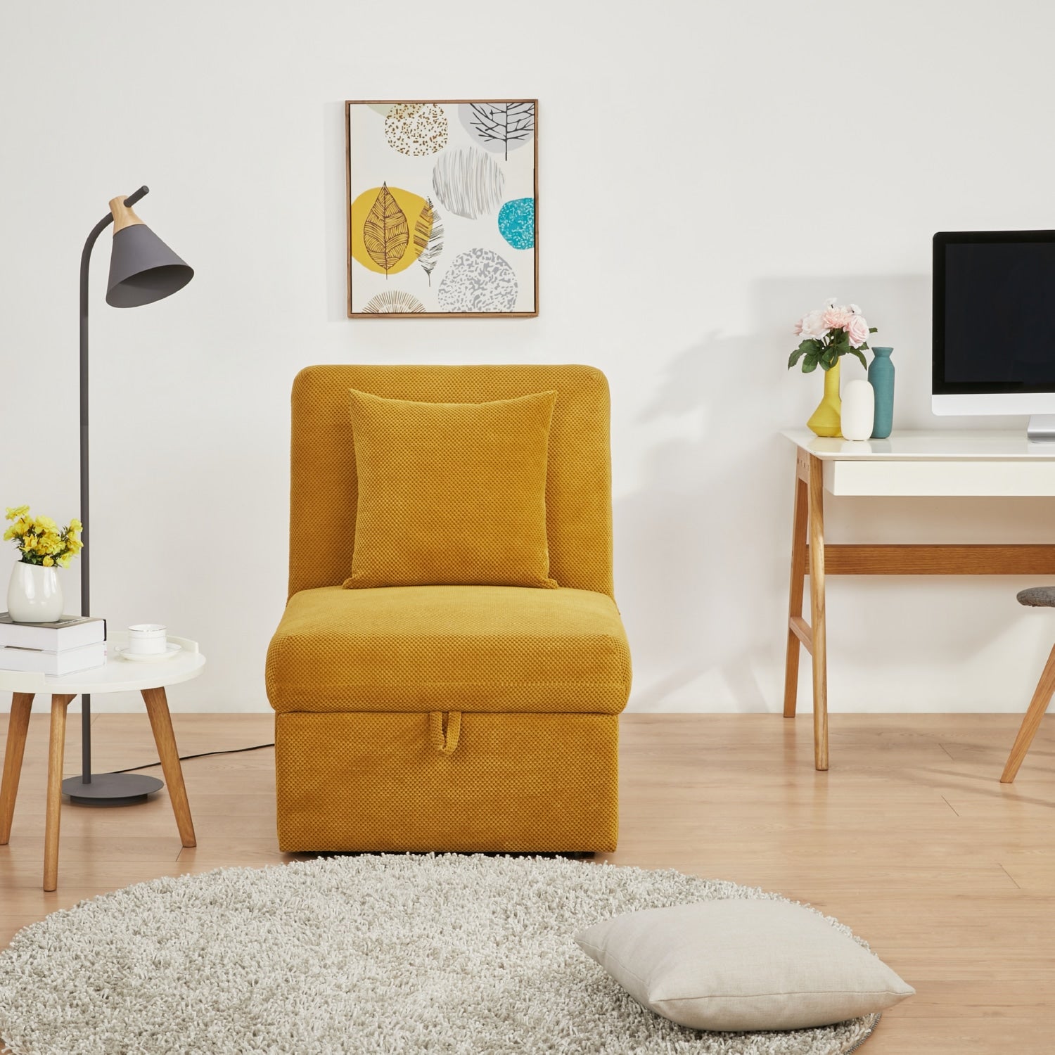 Sofá Cama Twin Pier Lino Amarillo
