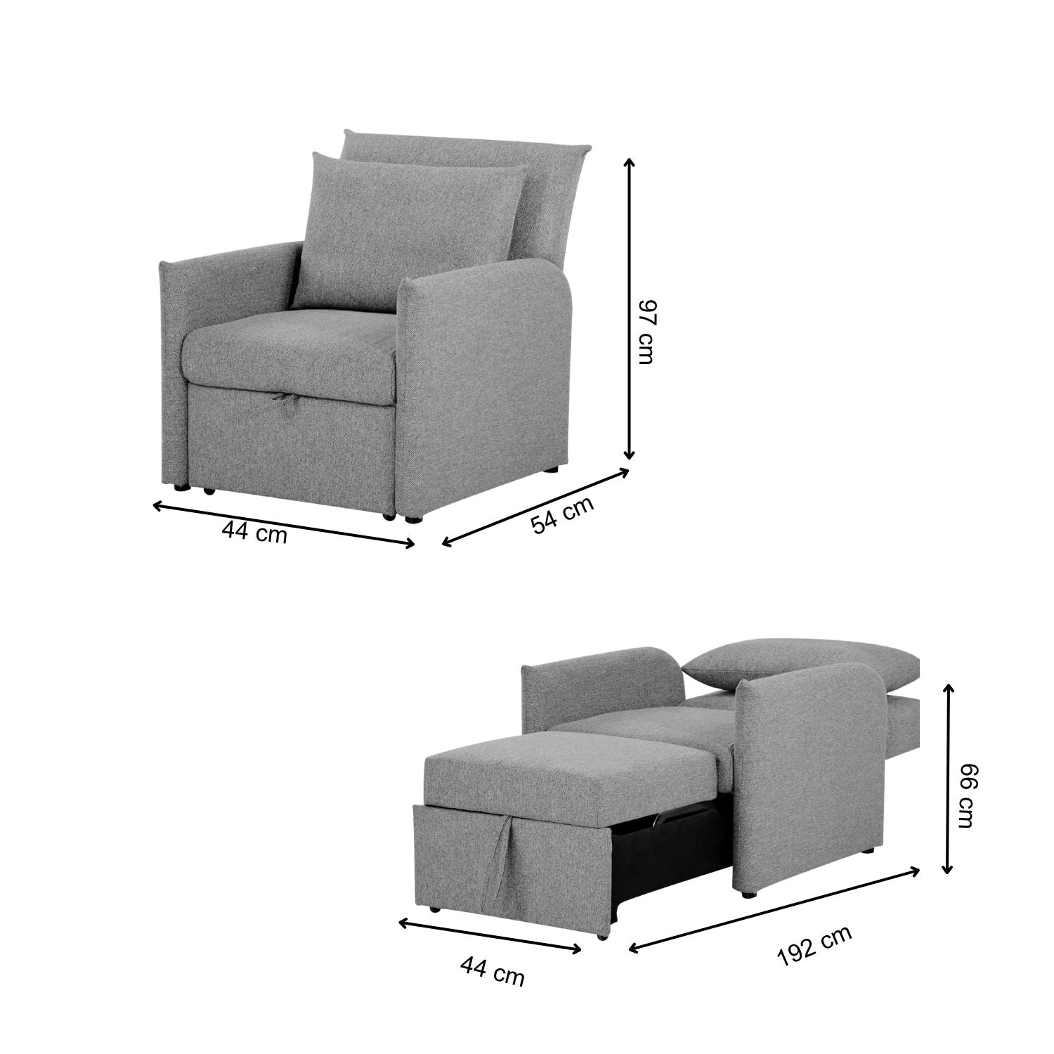 Sofá Cama Twin Duncan Lino Crudo