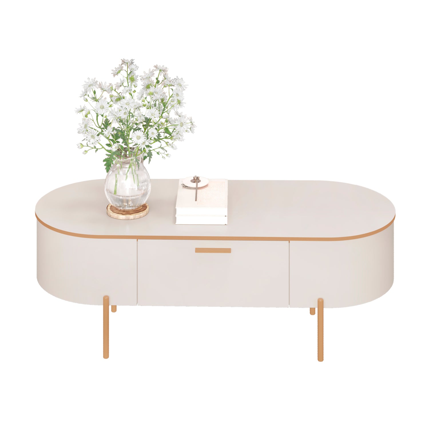 Mesa de Centro Flora Off White 107X34X44