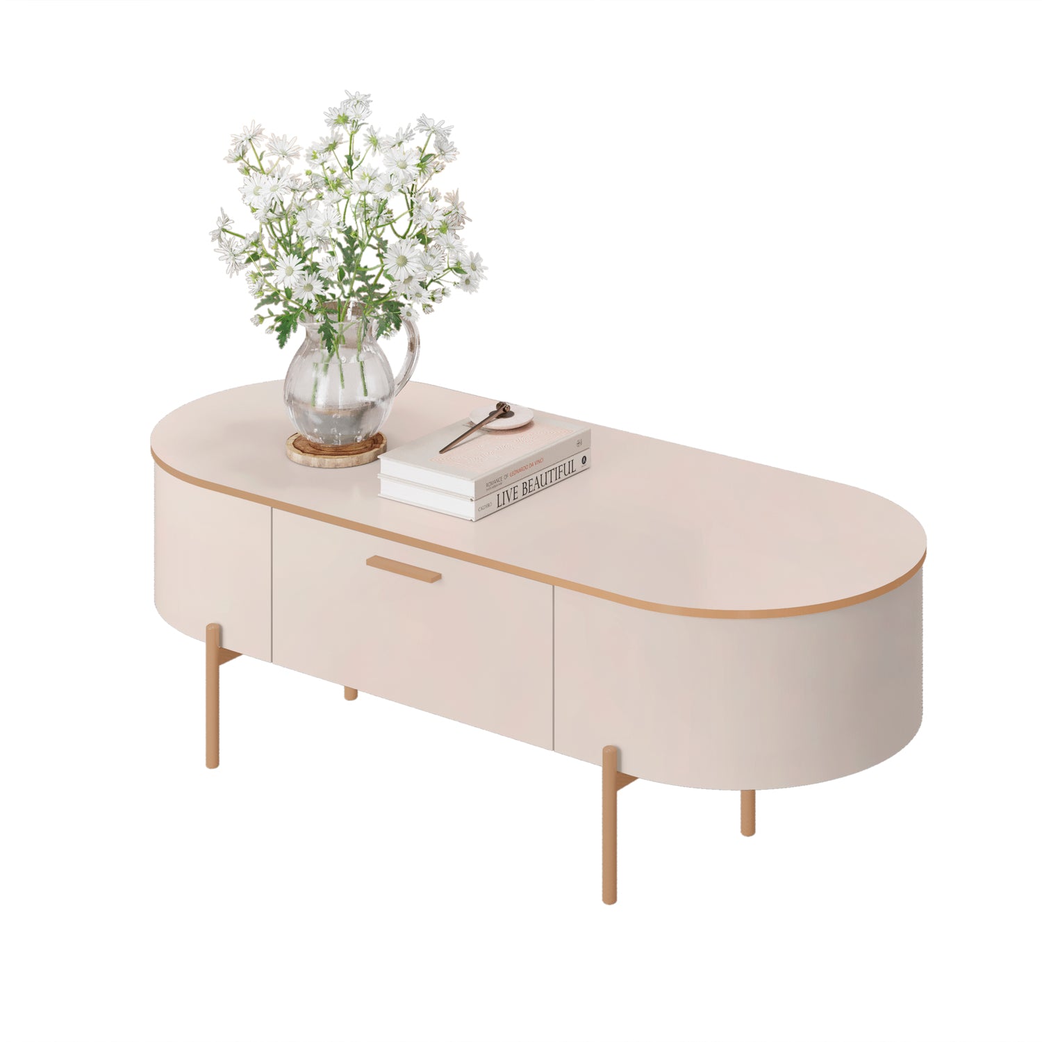 Mesa de Centro Flora Off White 107X34X44