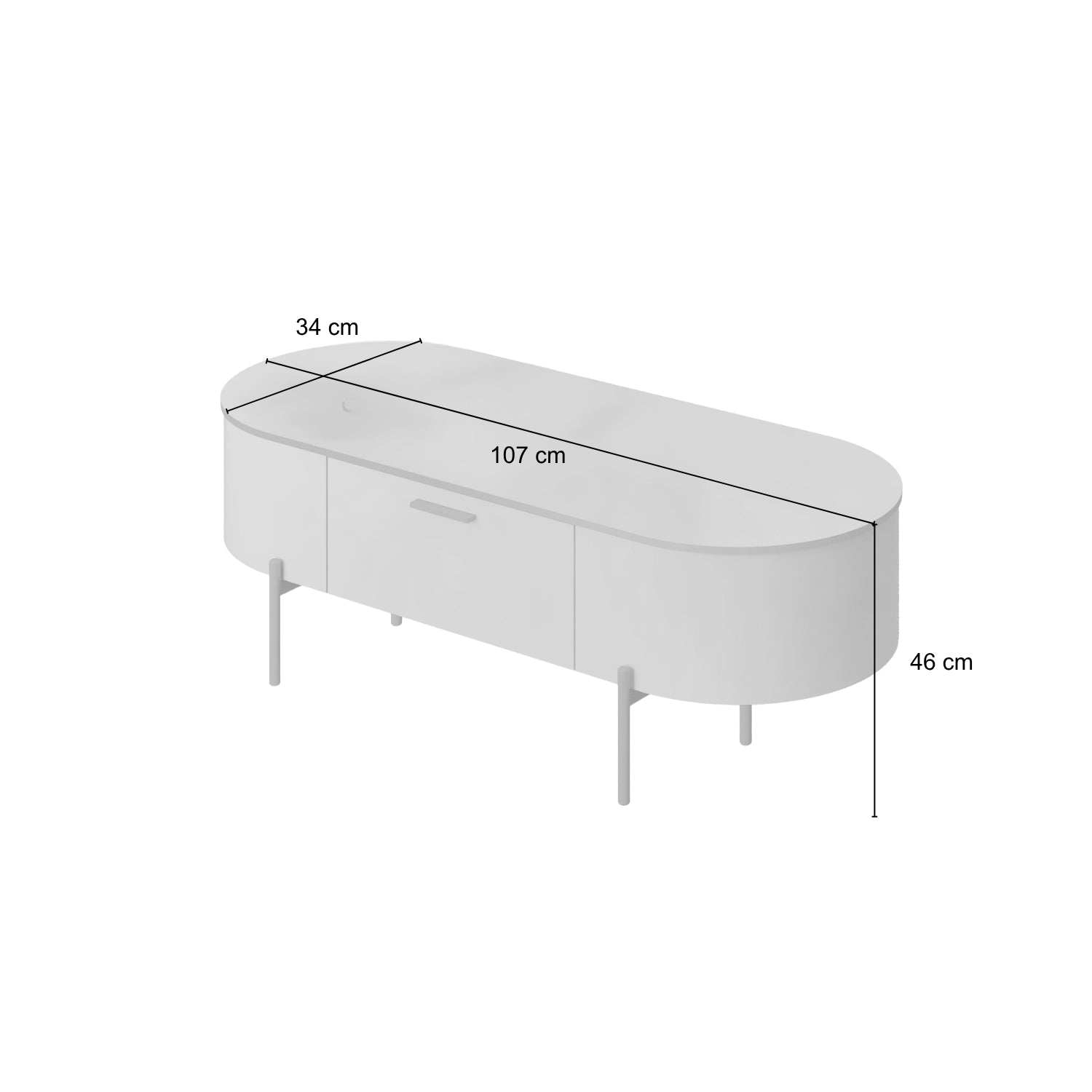Mesa de Centro Flora Off White 107X34X44