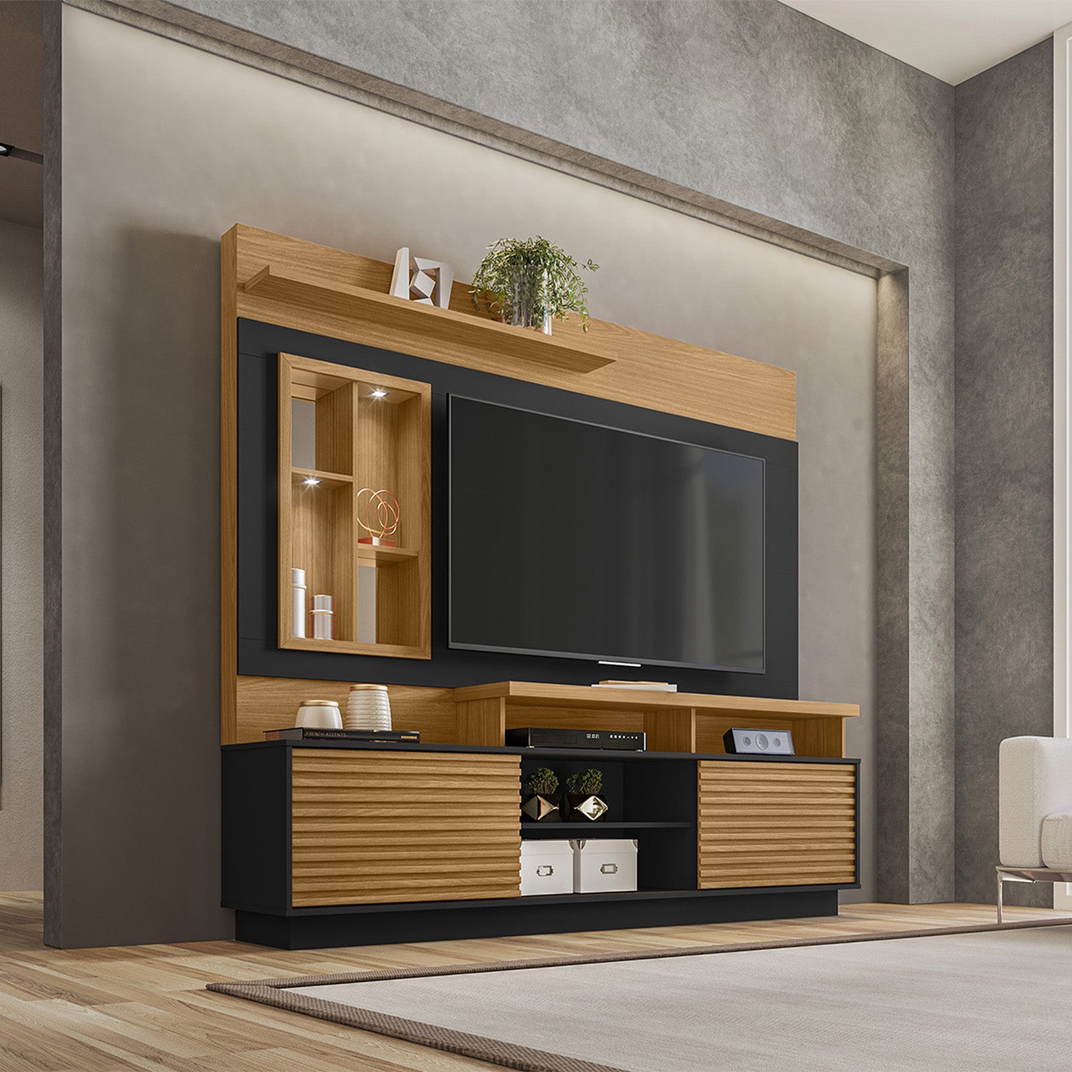 Centro de Entretenimiento Marcus Natural, Negro 200X181X38