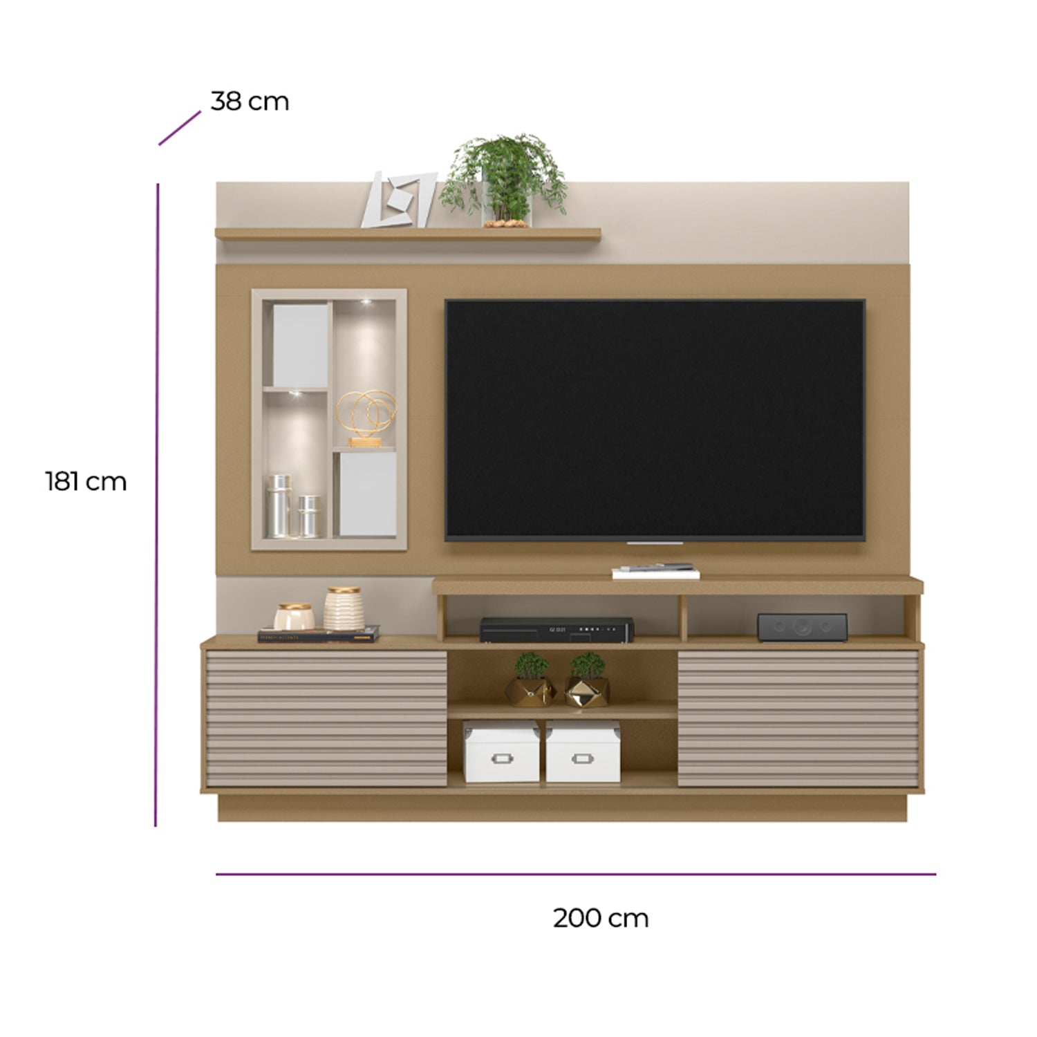 Centro de Entretenimiento Marcus Off White, Champaña 200X181X38