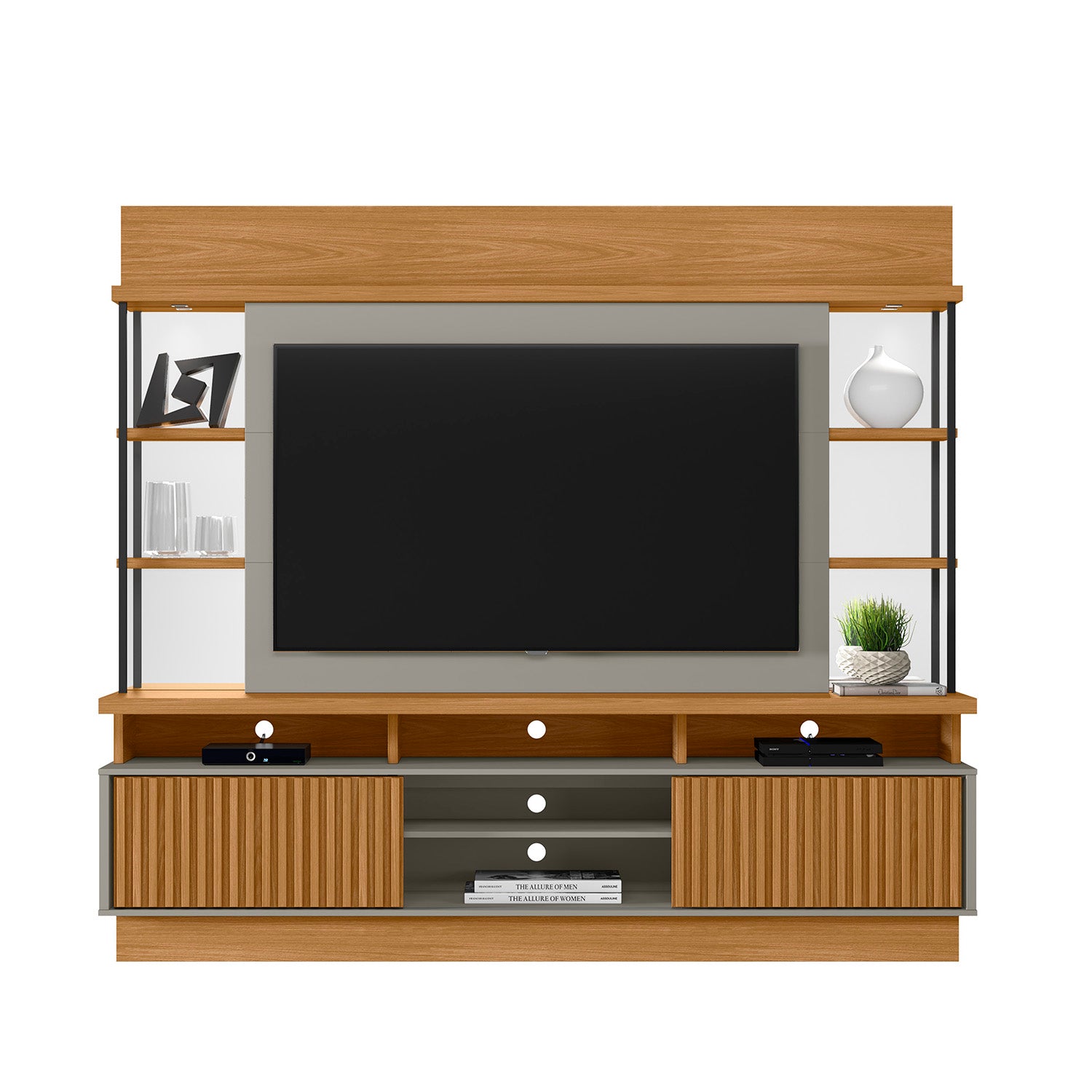 Centro de Entretenimiento  Salvador Natural Gris 218X191X45