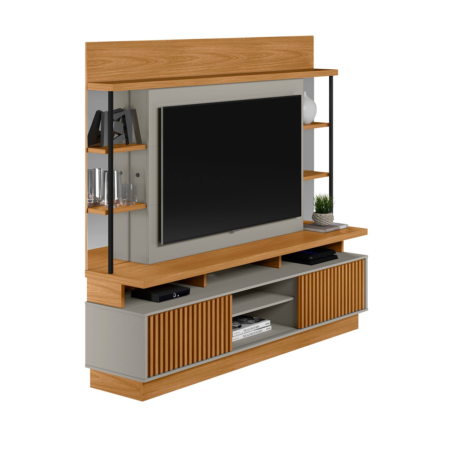 Centro de Entretenimiento  Salvador Natural Gris 218X191X45