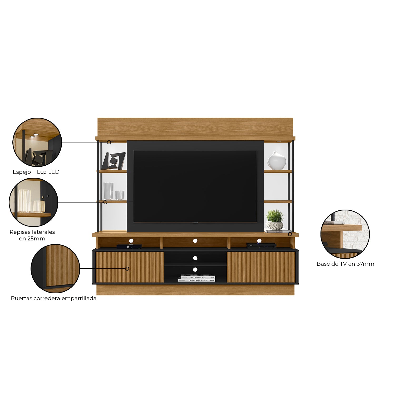 Centro de Entretenimiento  Salvador Natural, Negro 218X191X45