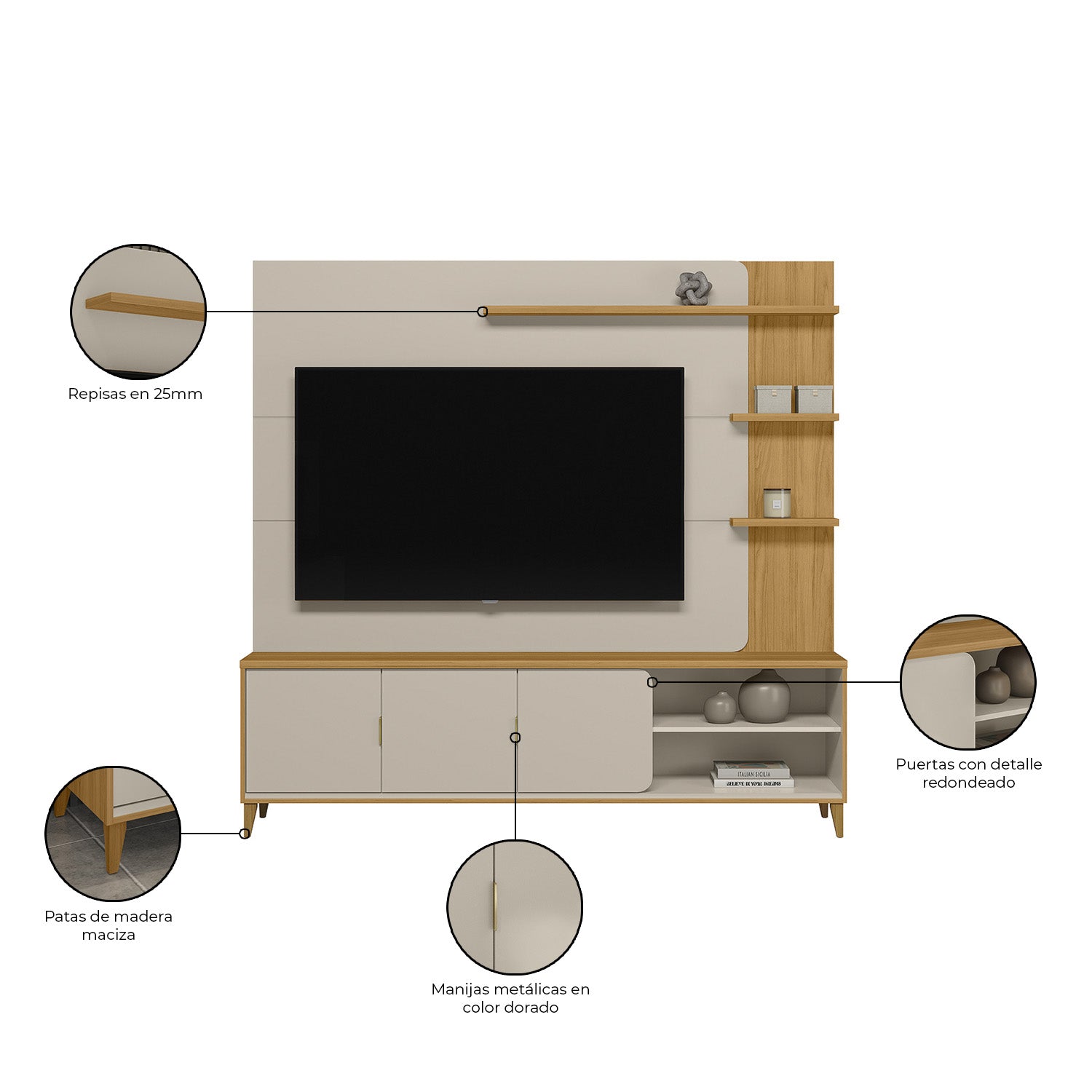 Centro de Entretenimiento Domo Natural, Off White 200X193X43