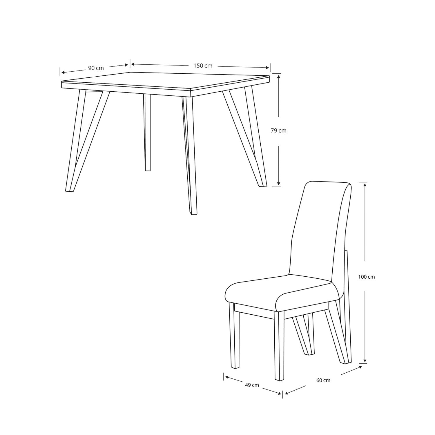 Comedor 6 Puestos Dublin Idilio Beige, Champaña