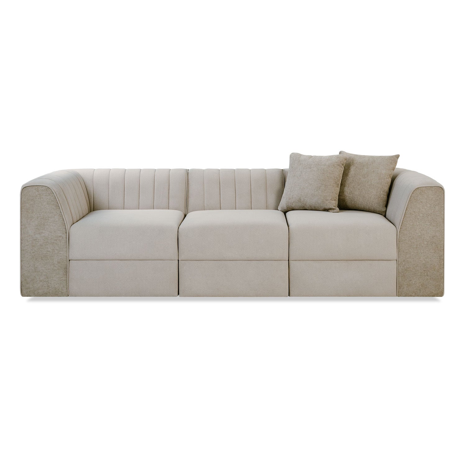 Juego De Sala Tiana Velvet Plush Taupe, Champaña