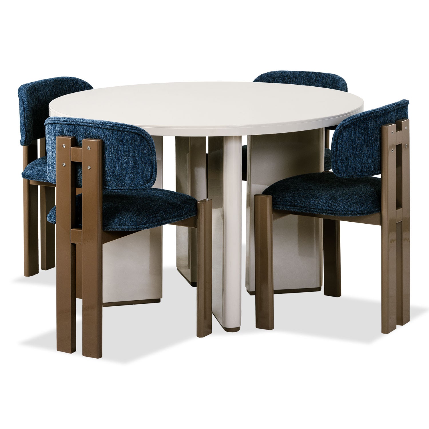 Comedor 4 Puestos Sienna Microfibra Dossier Navy, Capuchino