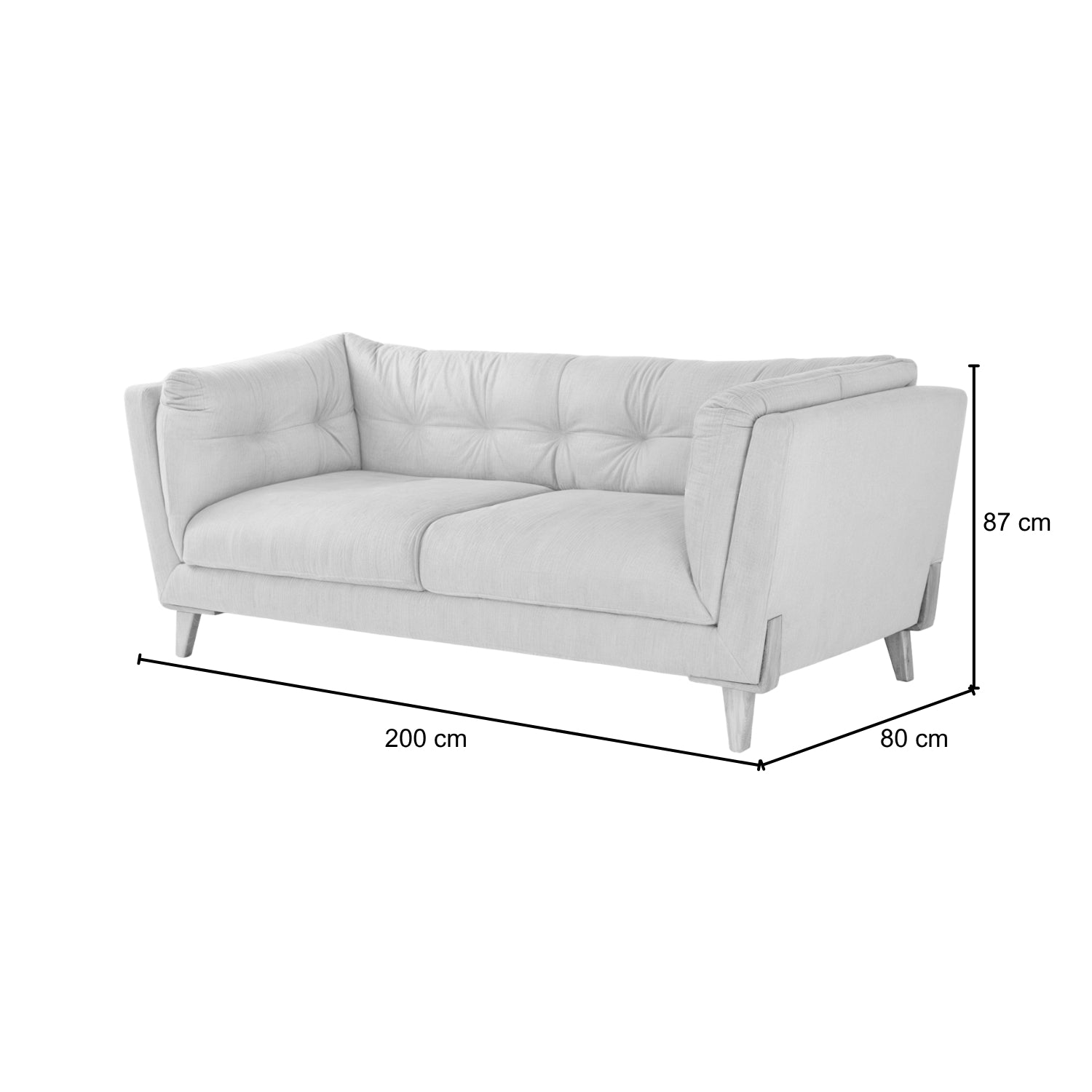 Sofa 3 Puestos Alky lino Verona Beige, Natural