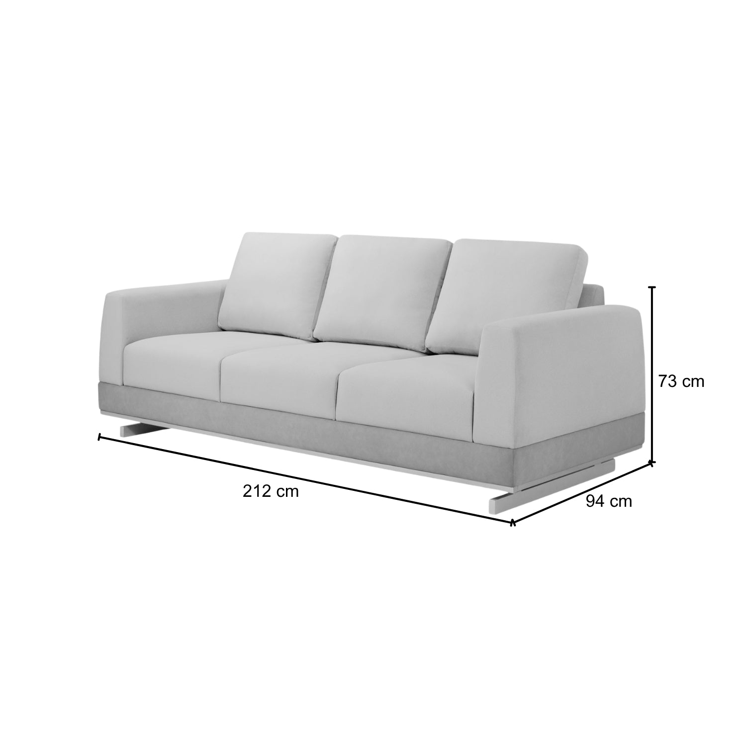 Sofá 3 Puestos Marcus Velvet Siena Avellana, Champaña