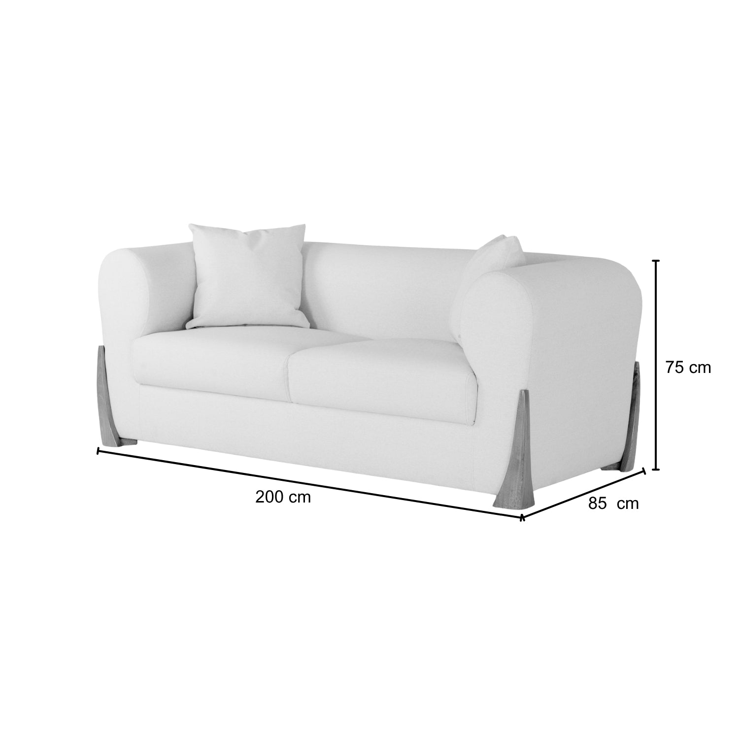 Sofá 3 Puestos Bell Eurolino Vitore Marfil, Natural