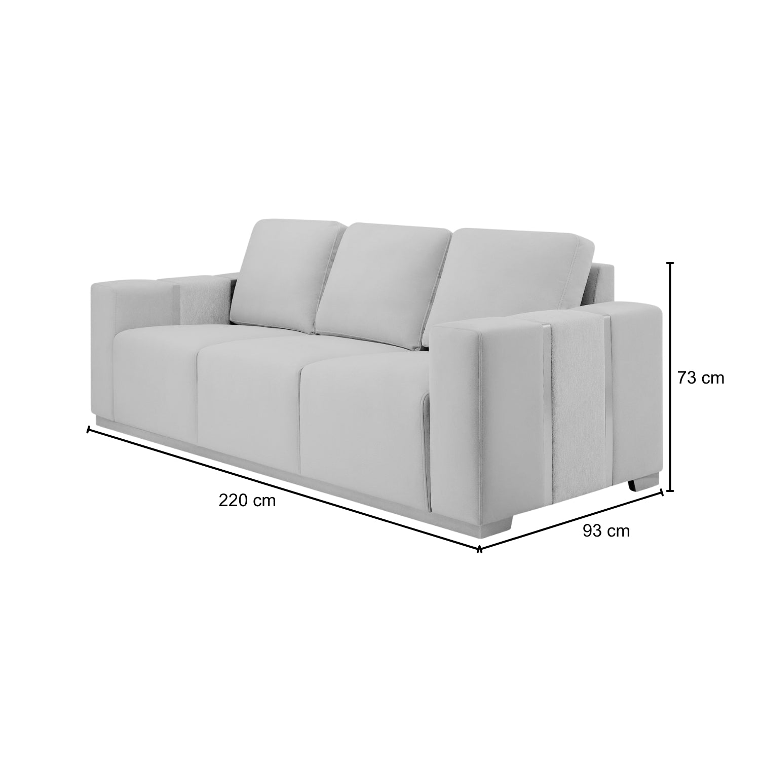 Sofa 3 Puestos Berlin Velvet Beige, Champaña