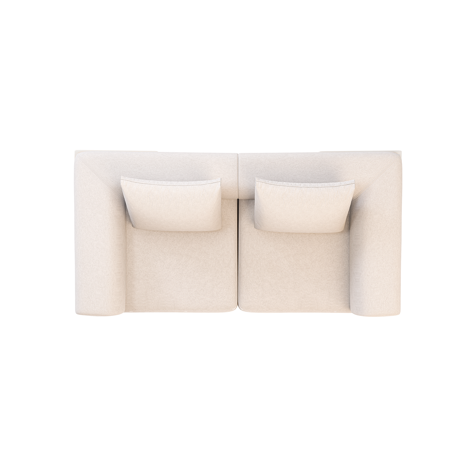 Sofá 2 Puestos Kanon Lino Touch Almendra, Off White
