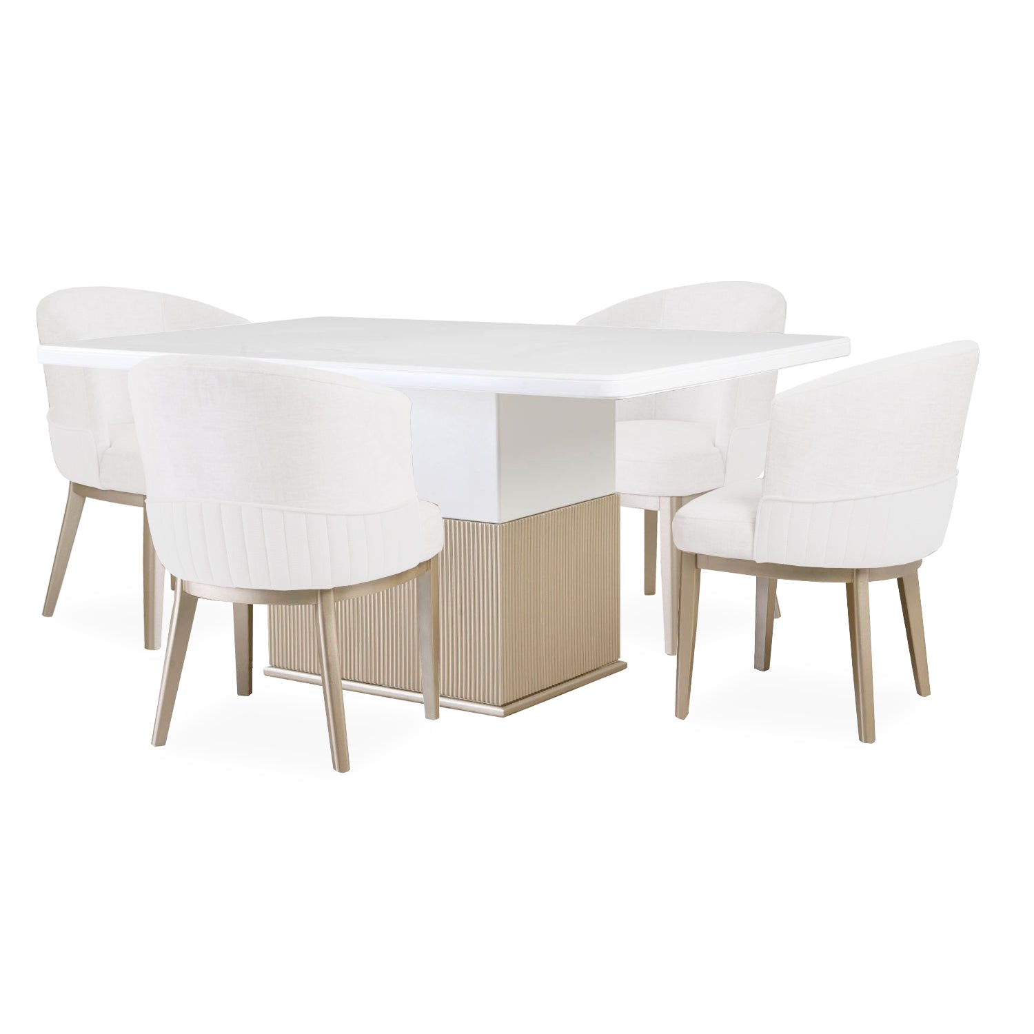 Comedor 4 Puestos Atlanta Eurolino Blanco, Champaña