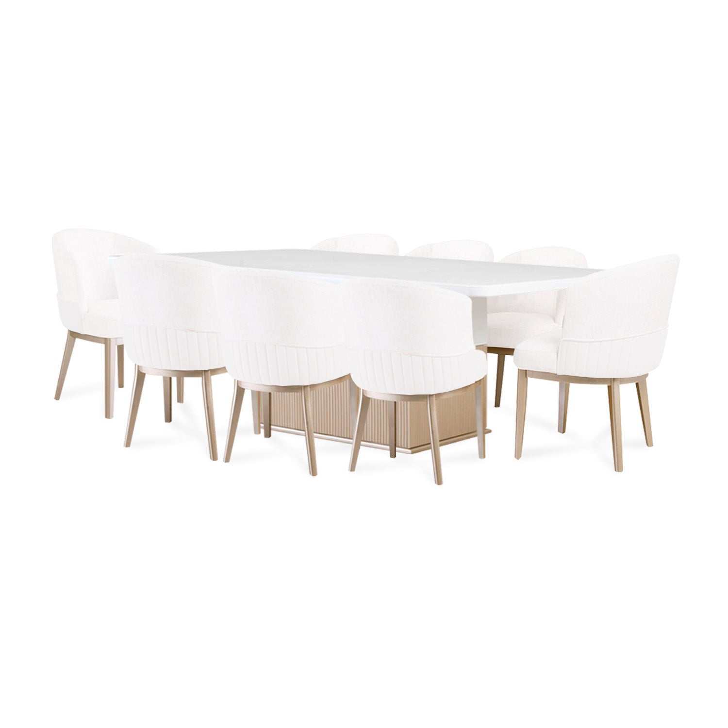 Comedor 8 Puestos Atlanta Eurolino Blanco, Champaña