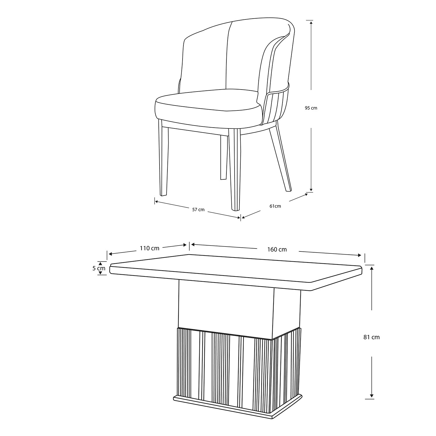Comedor 6 Puestos Atlanta Eurolino Blanco, Champaña