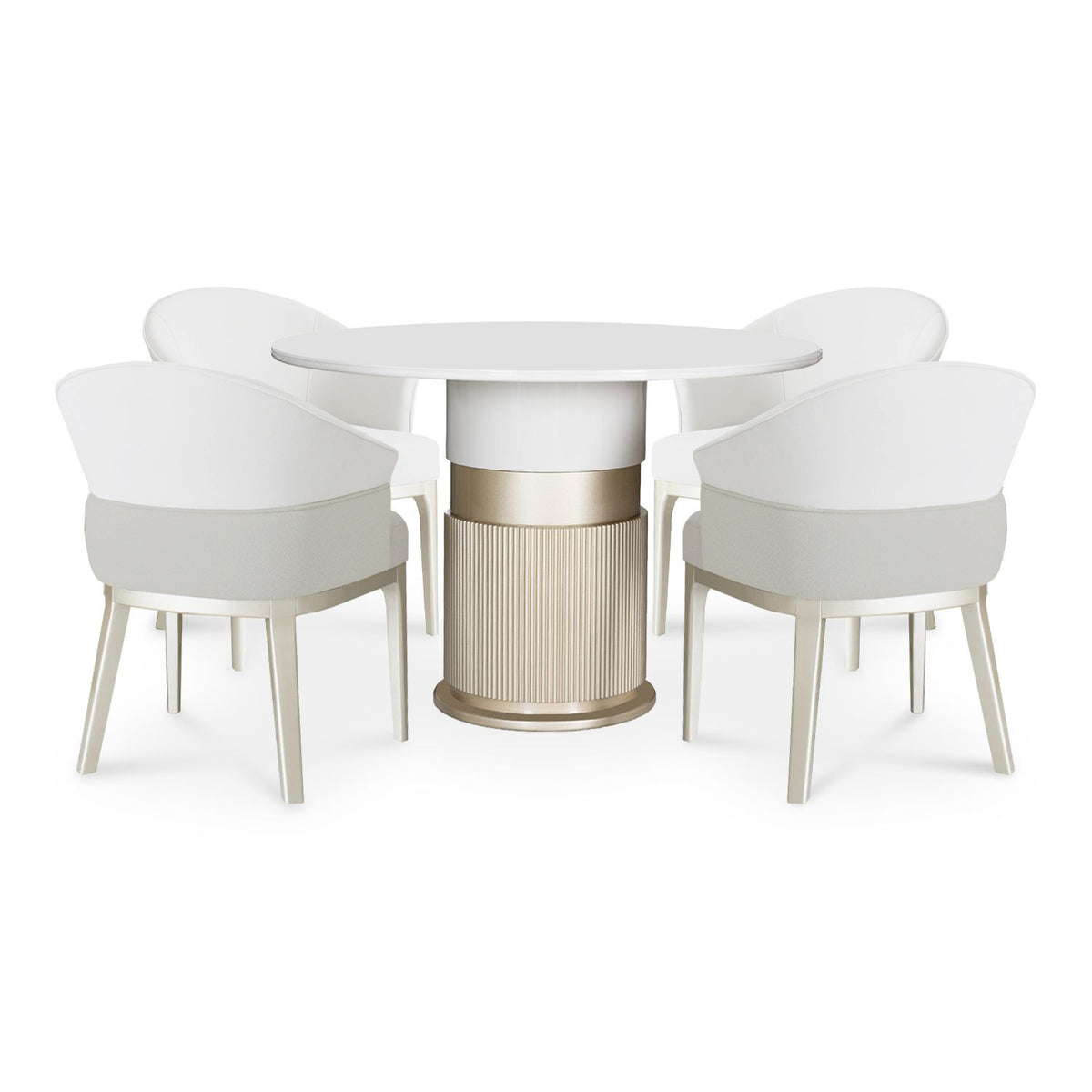 Comedor 4 Puestos Toscana Eurolino Blanco, Champaña