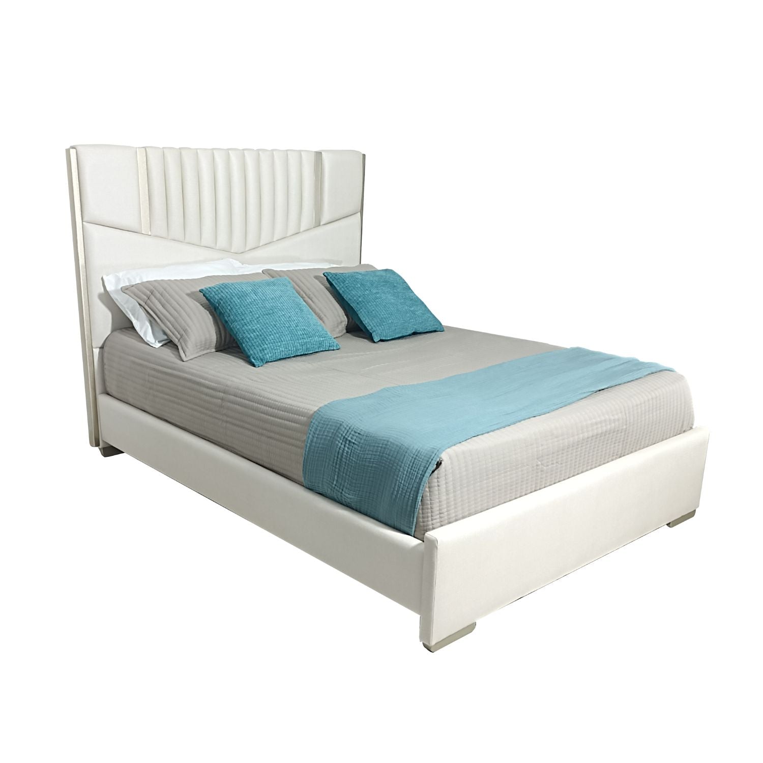 Cama Santana Doble Beige Perlado,Champaña