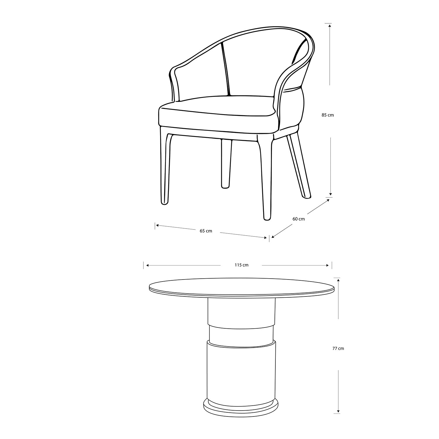 Comedor 4 Puestos Toscana Eurolino Blanco, Champaña