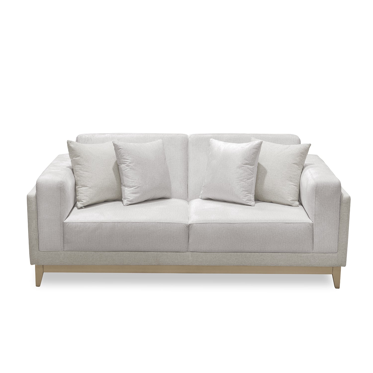 Sofá 2 Puestos Denise Atlas Marmol, Beige y Champaña