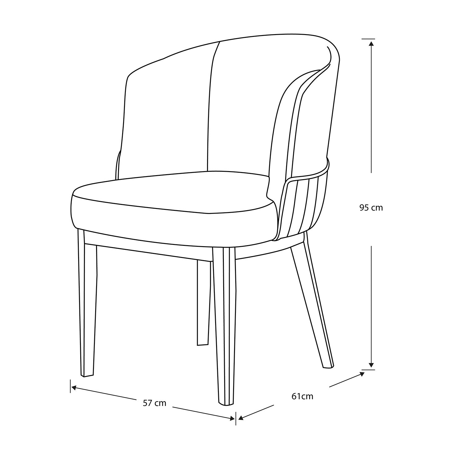 Silla Comedor Atlanta Eurolino Blanco, Champaña