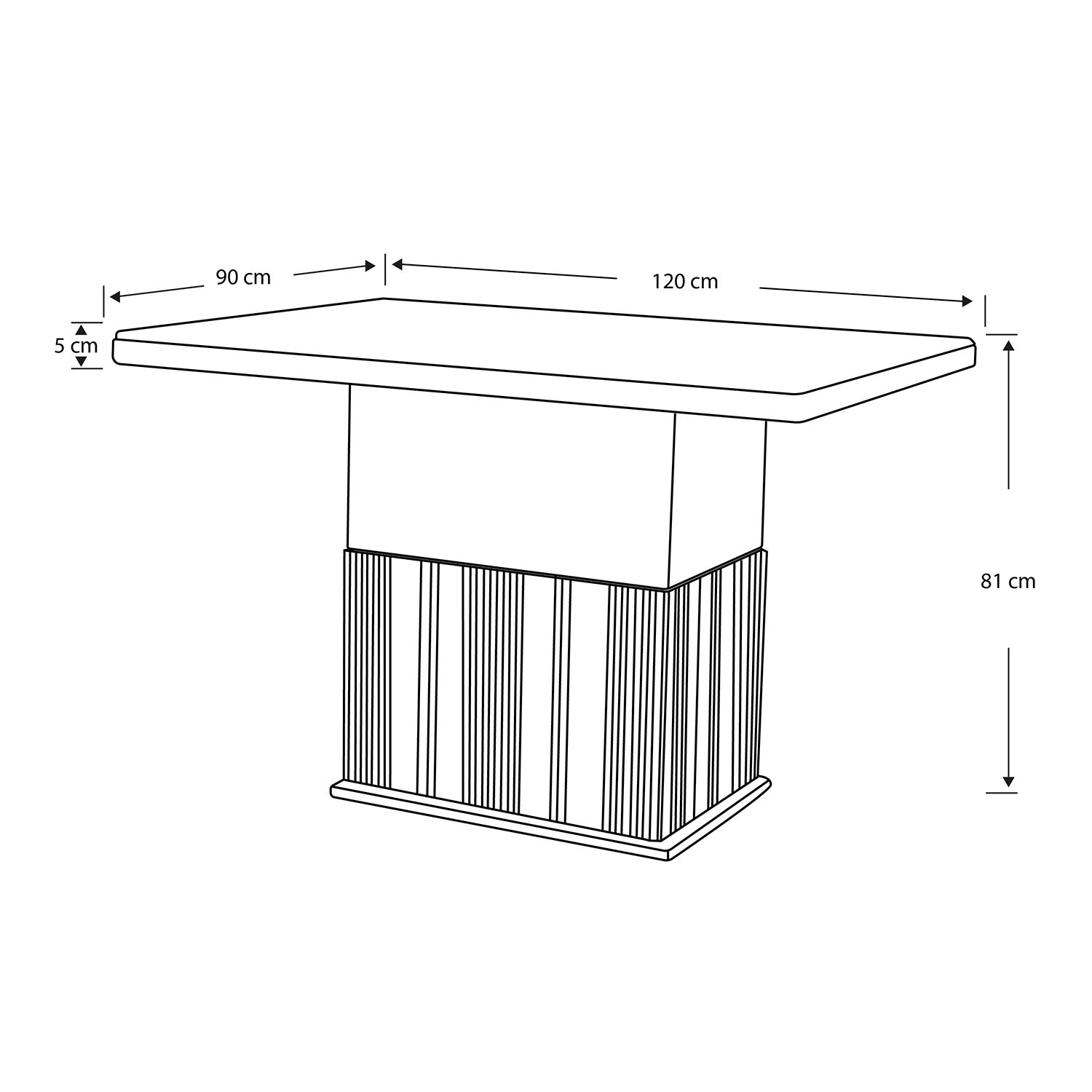 Mesa Comedor 4 Puestos Atlanta Blanco Perla, Champaña
