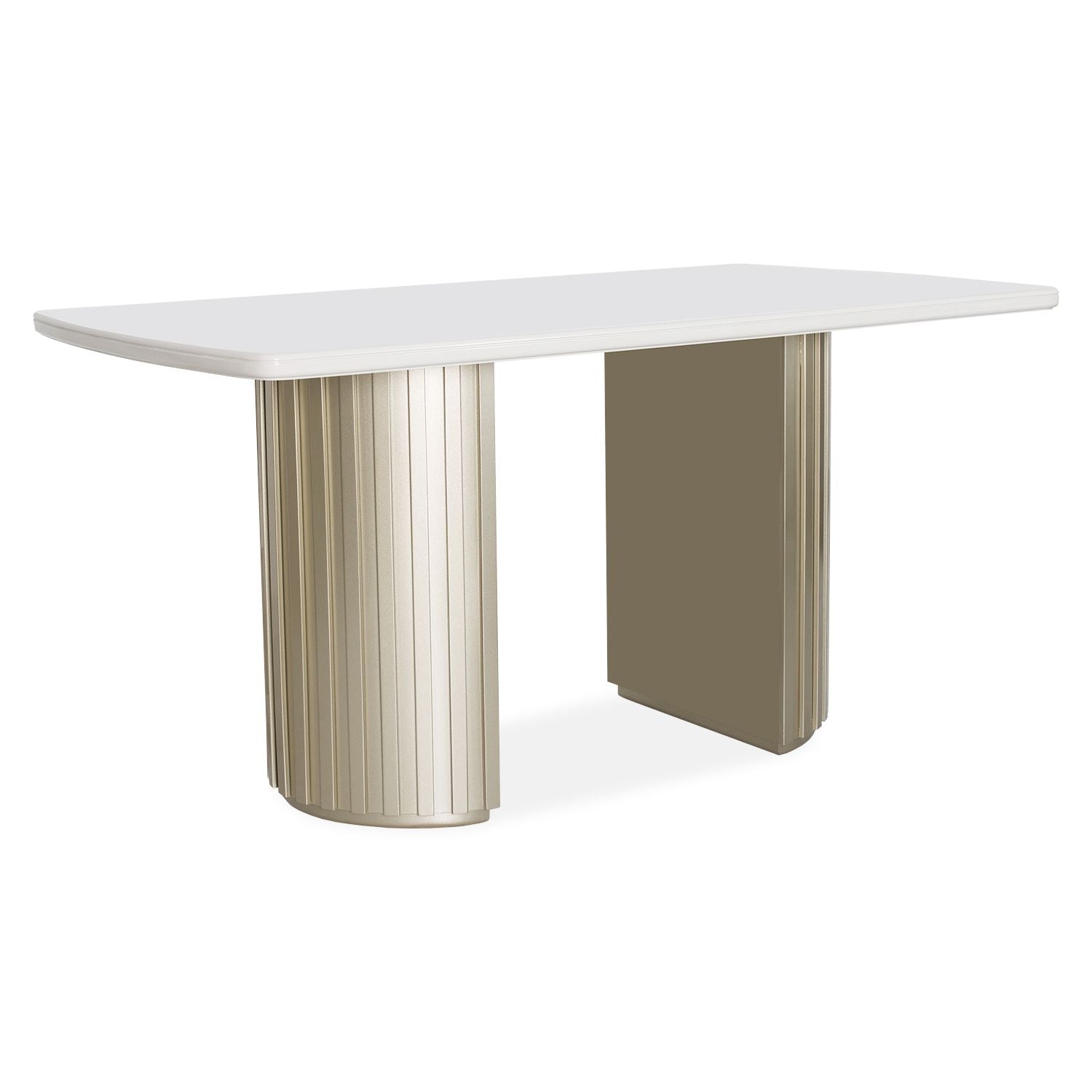 Comedor 6 Puestos Firence Eurolino Blanco Puro, Champaña