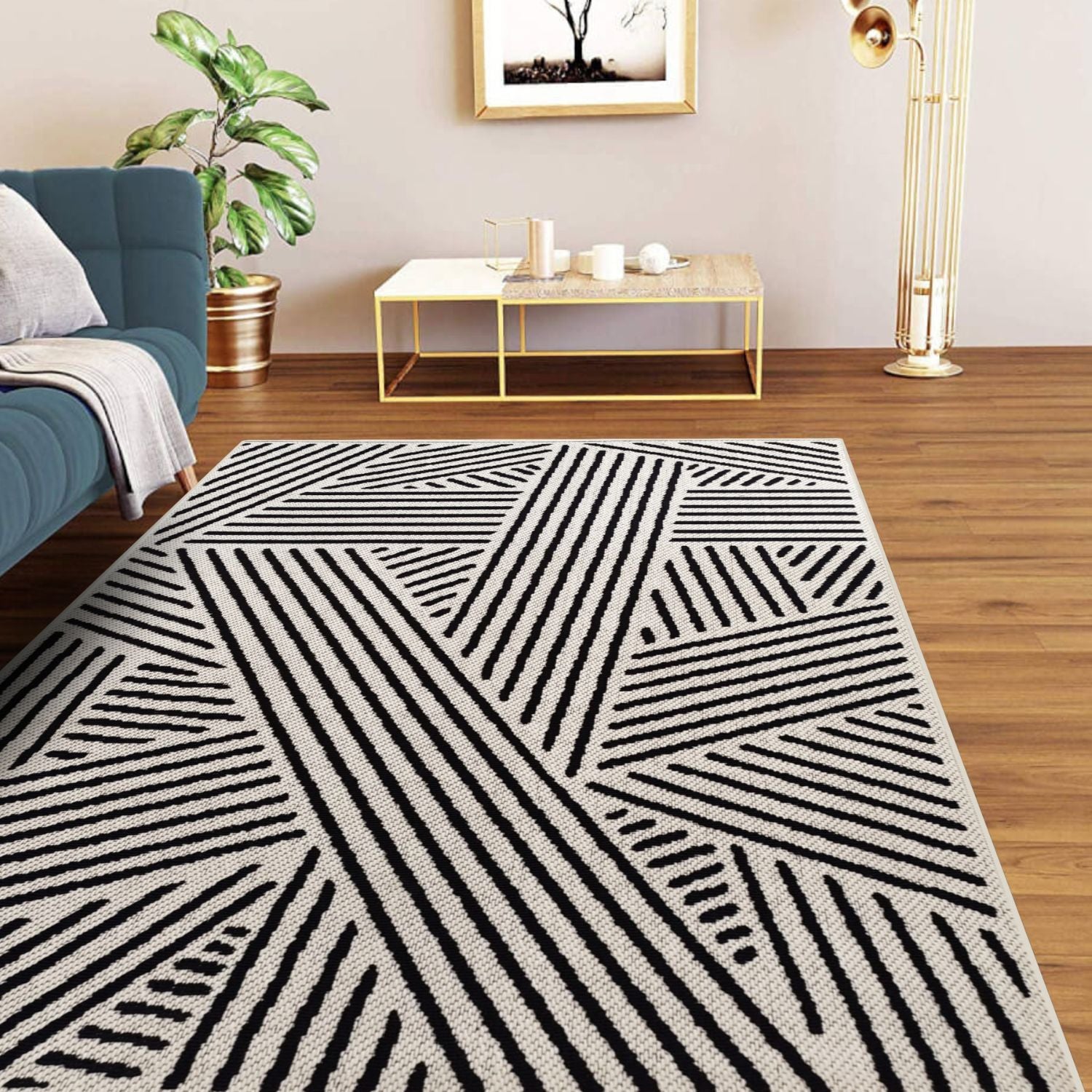 Alfombra 120X170  Verona  Blanco Negro 300