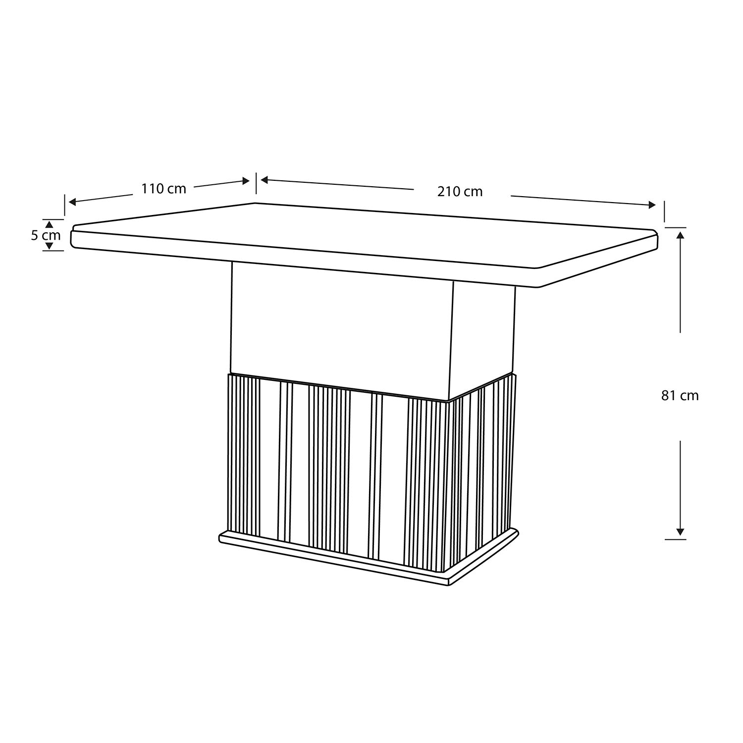 Mesa Comedor 8 Puestos Atlanta Blanco Perla, Champaña
