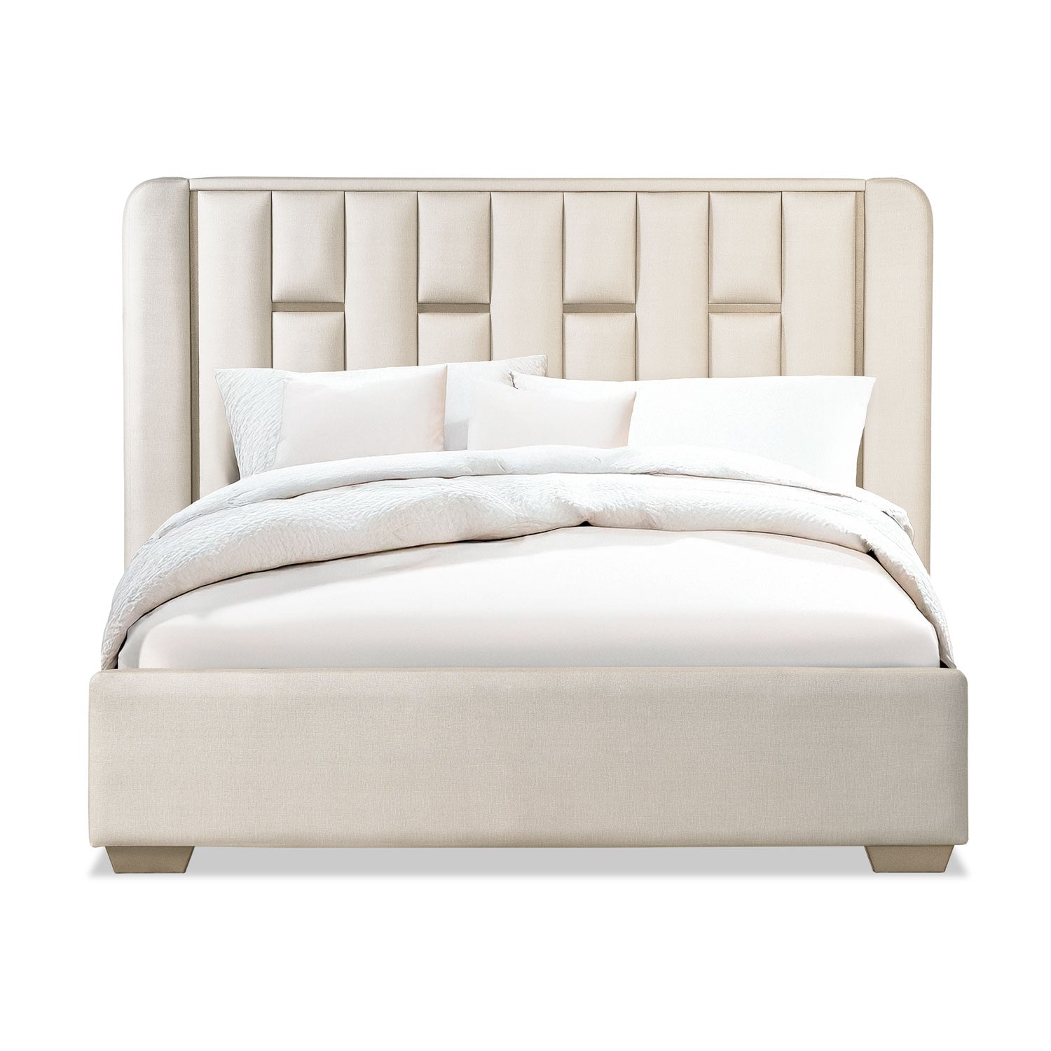 Combo Cama King Sevilla Eurolino Premier Perla, Champaña + Colchón Infinit Pillow Top