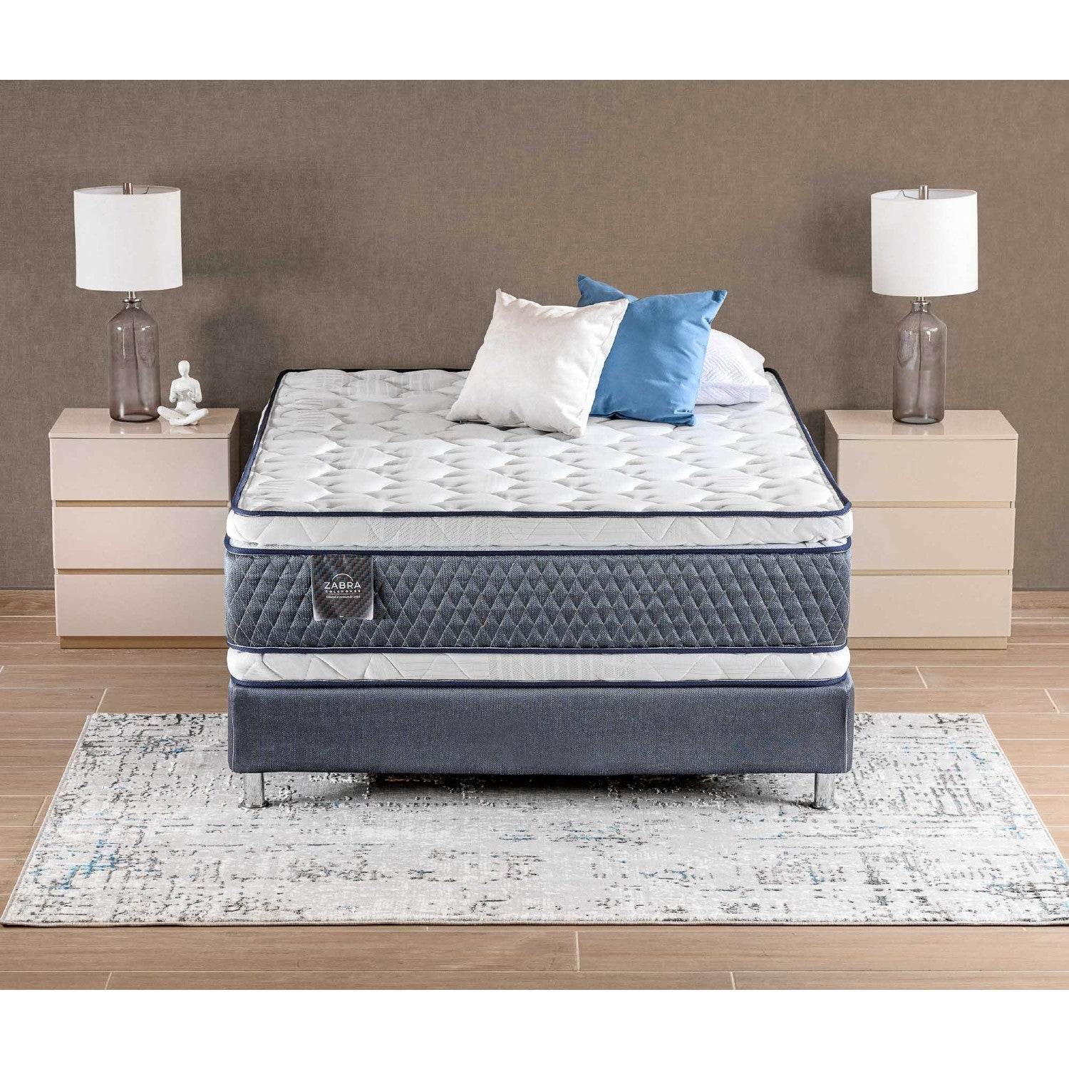 Combo Colchón full Dinamic Doble Euro Top 140x190 + Base cama Movemento