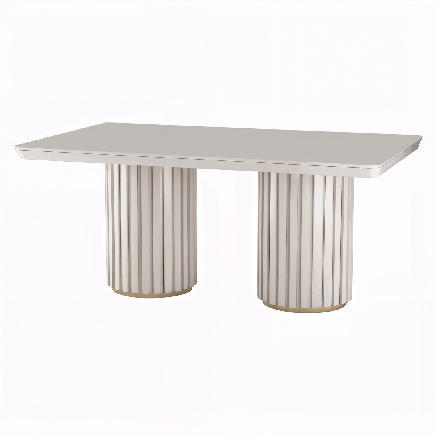Mesa de Comedor 6 Puestos Nicole Off White y Champaña
