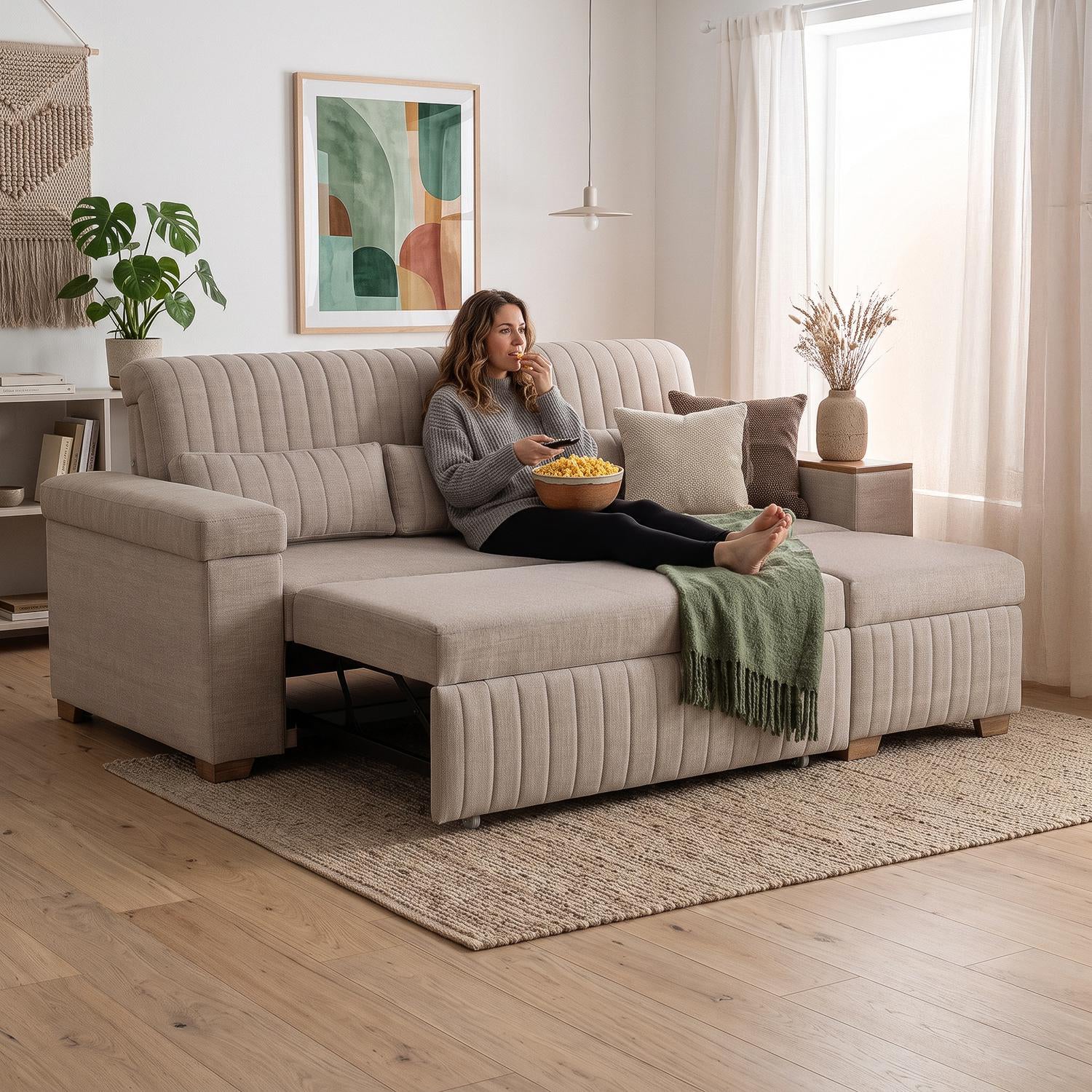 Sala Cama Robi Eurolino Marbella Marfil, Natural Orientación Derecha