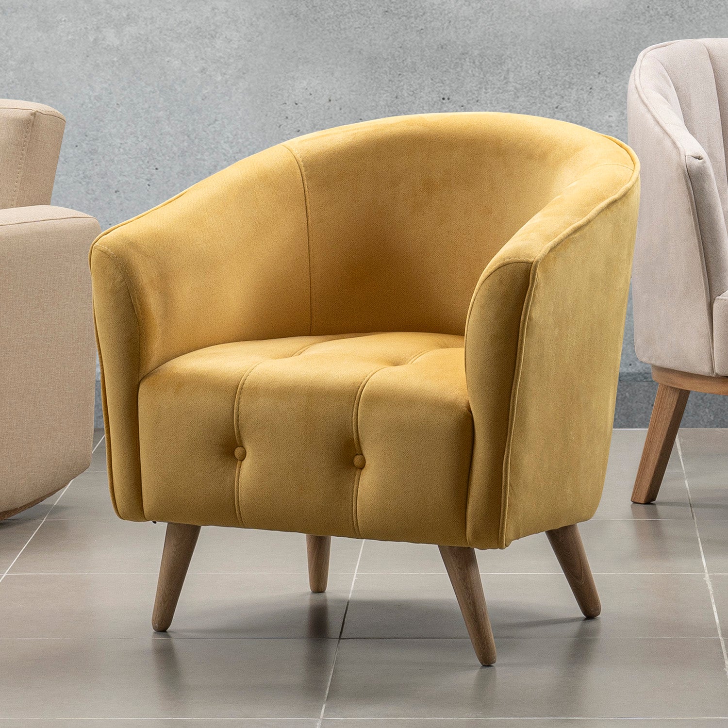 Poltrona Celeste Velvet Ginger, Natural