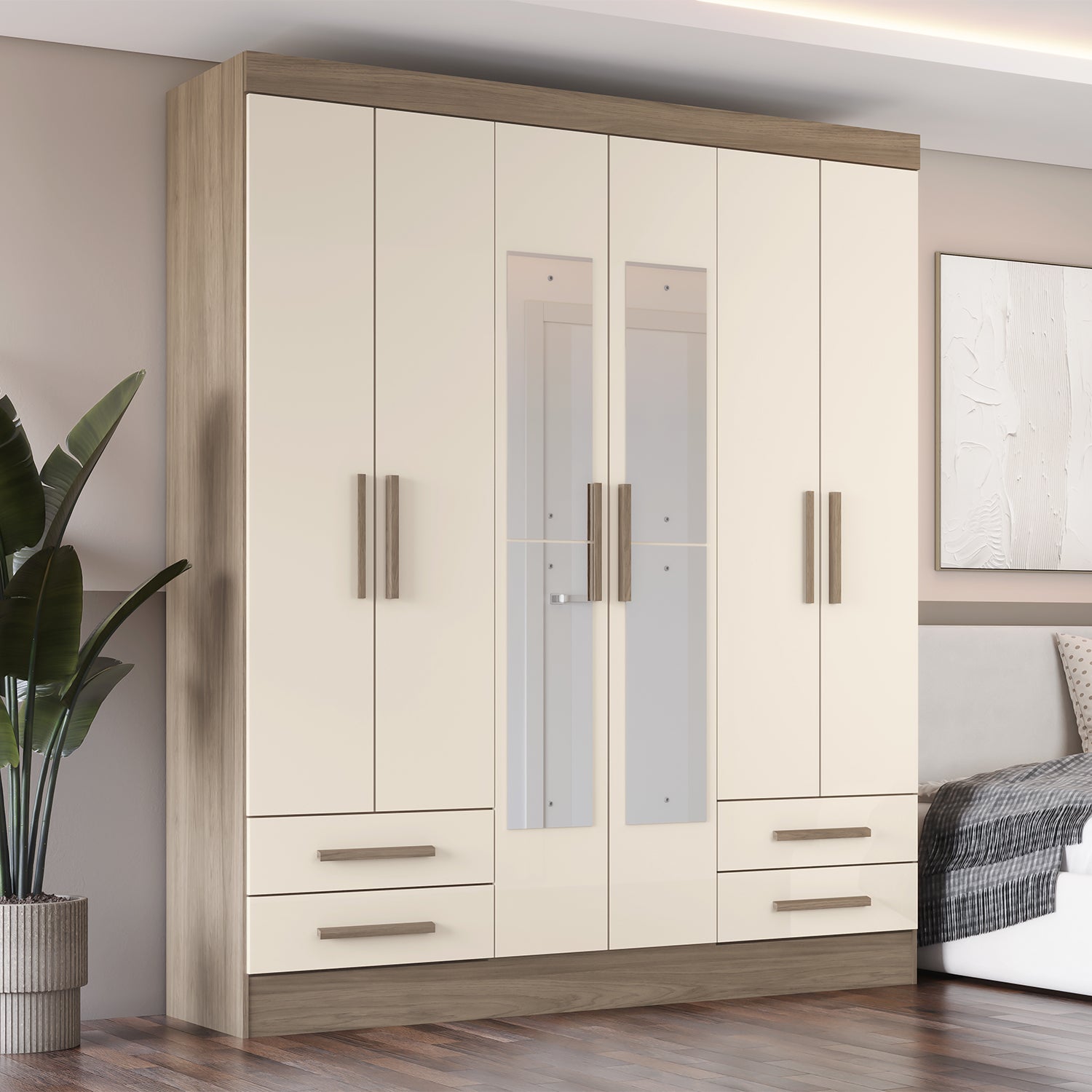 Closet Gian Natural, Off White 162X195X46