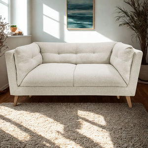 Sofá 2 Puestos Alky Lino Verona Beige, Natural