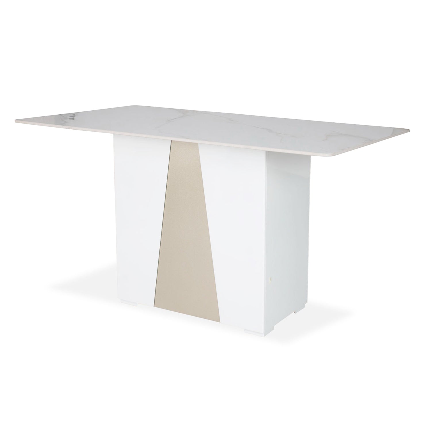 Comedor 6 Puestos Roma Eurolino Blanco, Champaña Base Para Vidrio