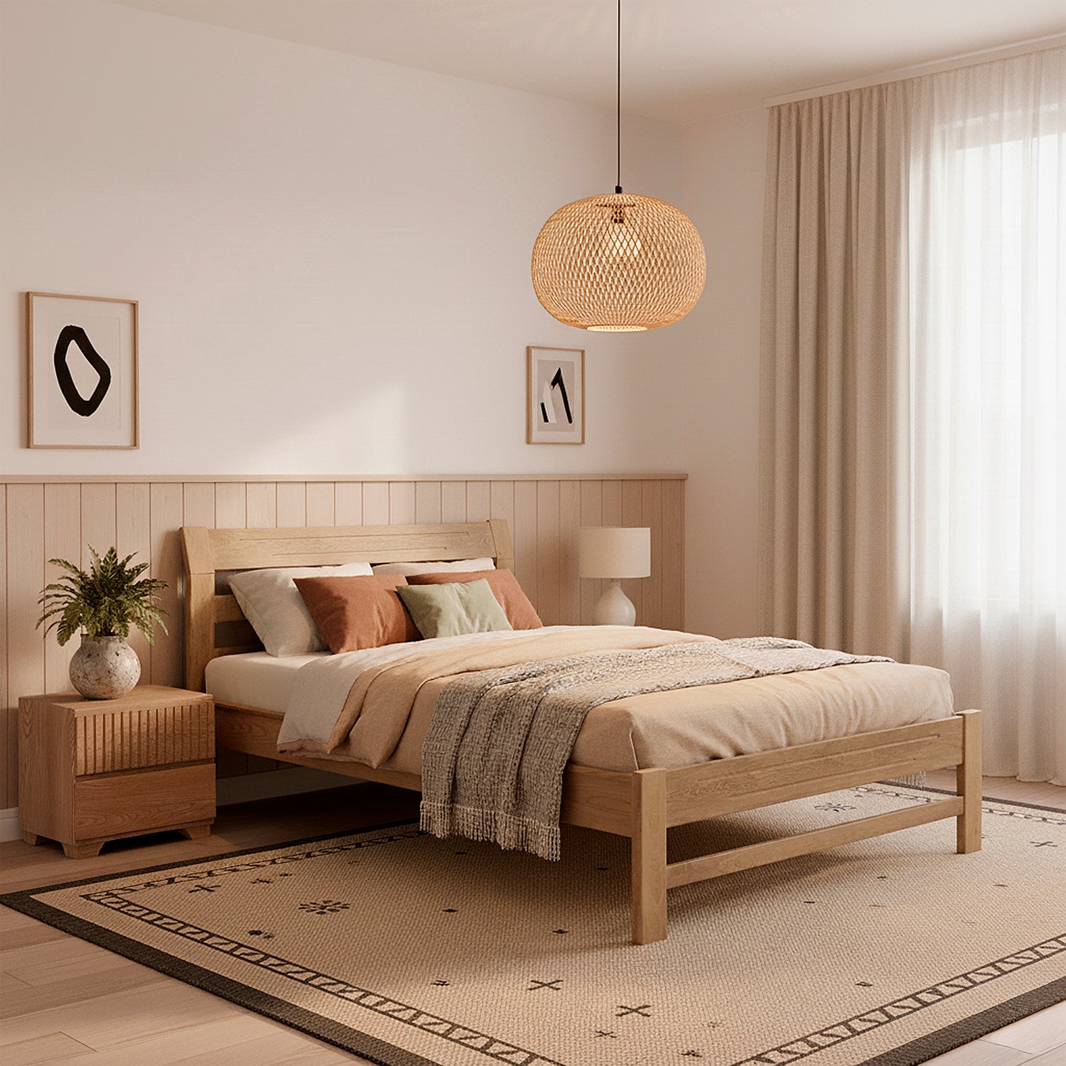 Cama Doble Niko Natural