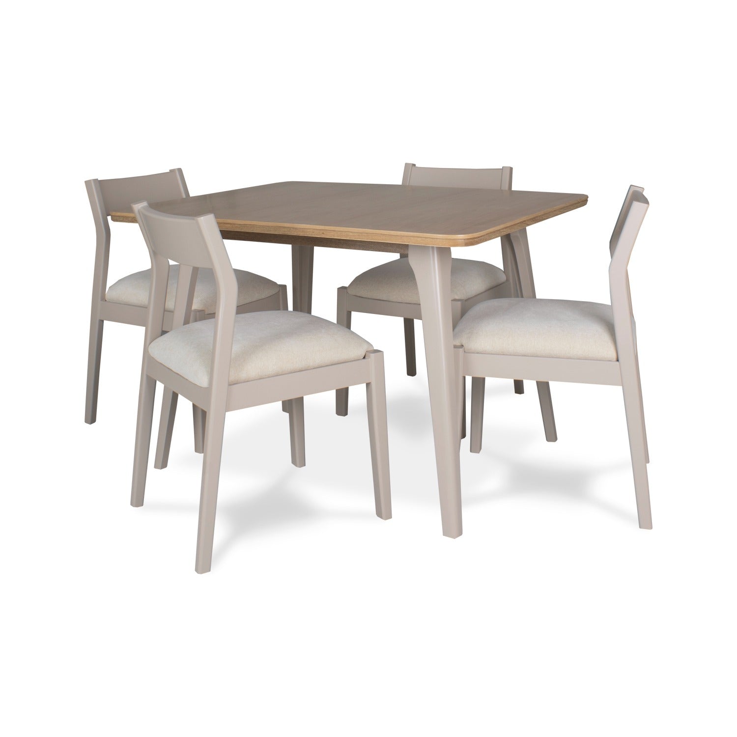 Comedor 4 Puestos Dalton Almendra Latte, Natural