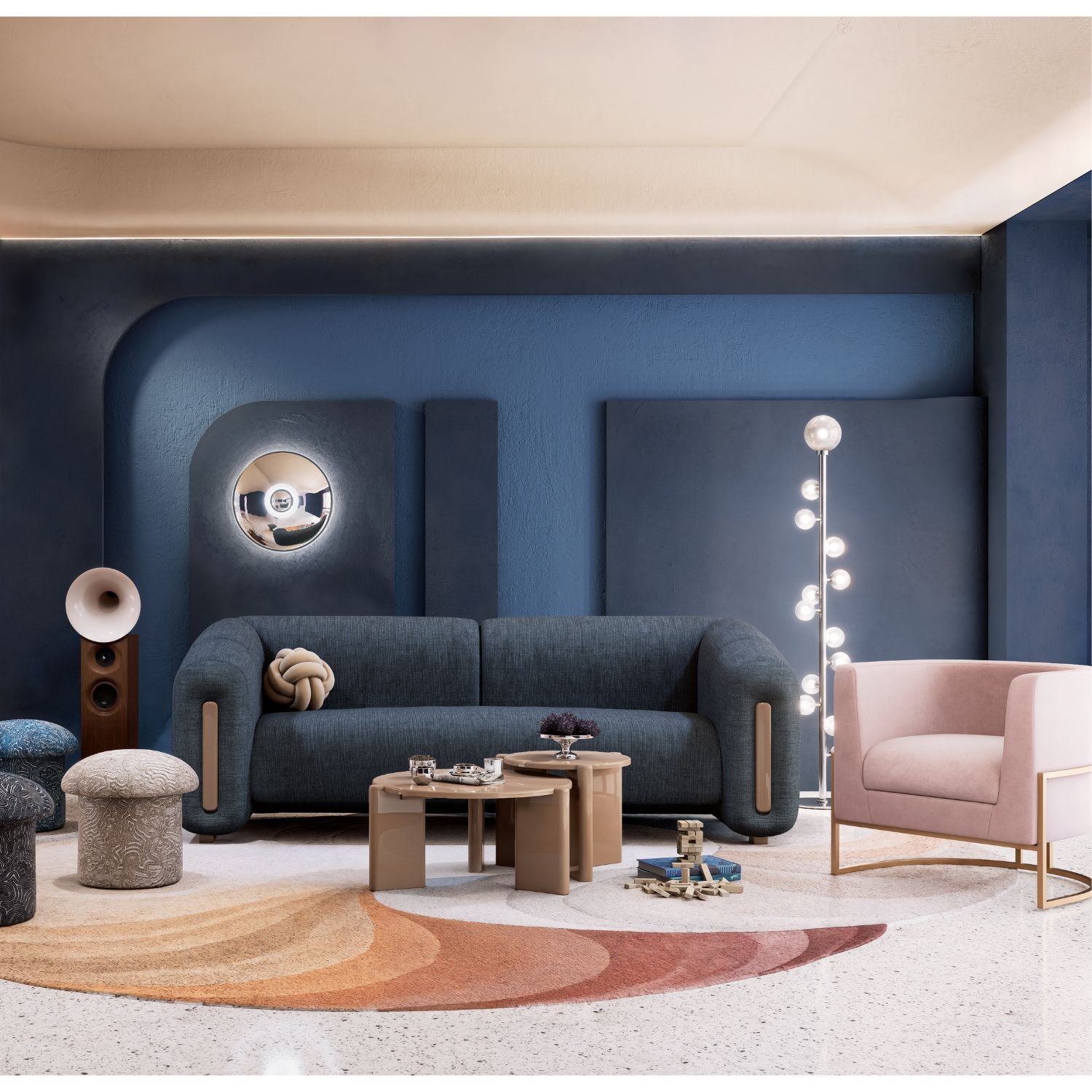 Mesa De Centro Oklam Redonda 40 Merlot