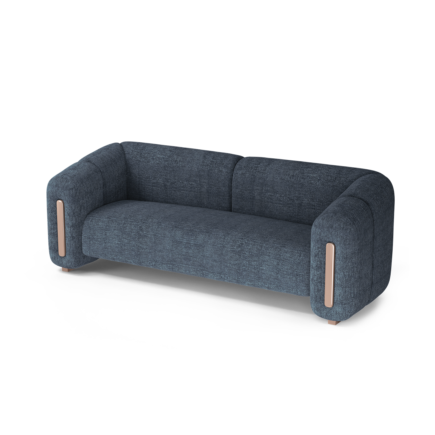 Sofá 2 Puestos Sienna Microfibra Dossier Navy, Capuchino