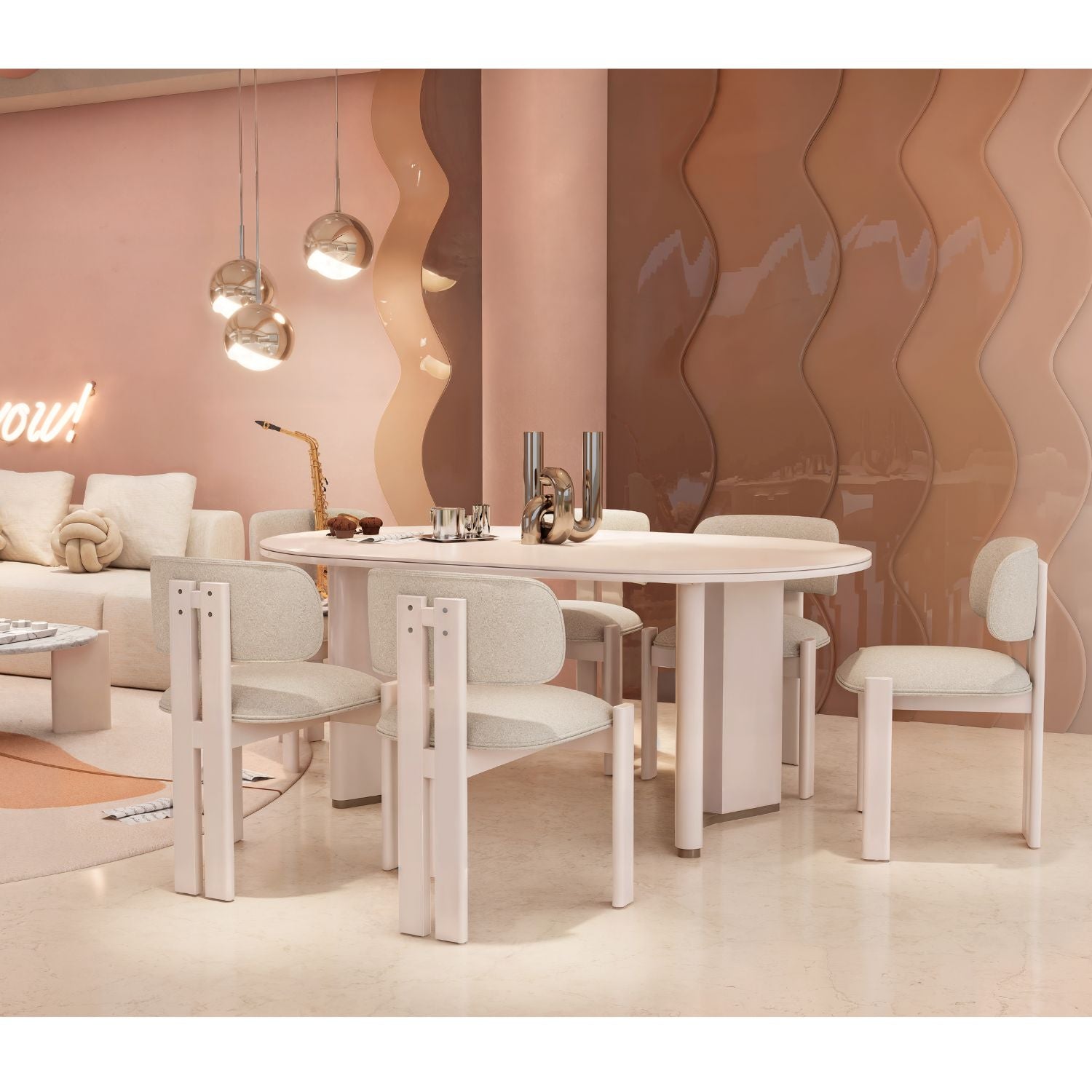 Mesa Comedor 6 Puestos Sienna Latte, Capuchino