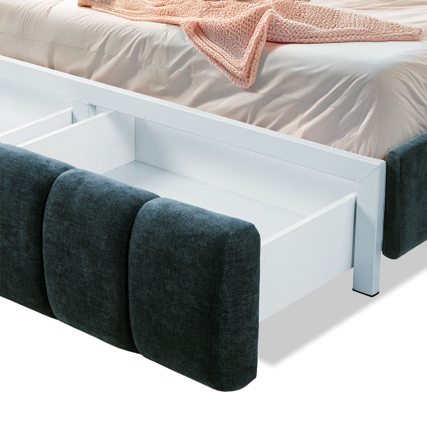 Cama Queen Oklam Chenille Koi Indigo