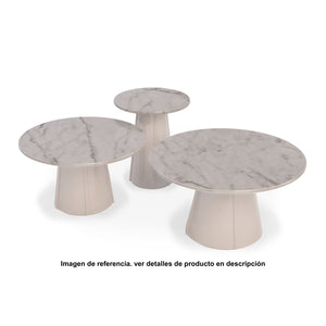 Mesa De Centro Fedor  Off White, Cubierta Marmolizada 42X70